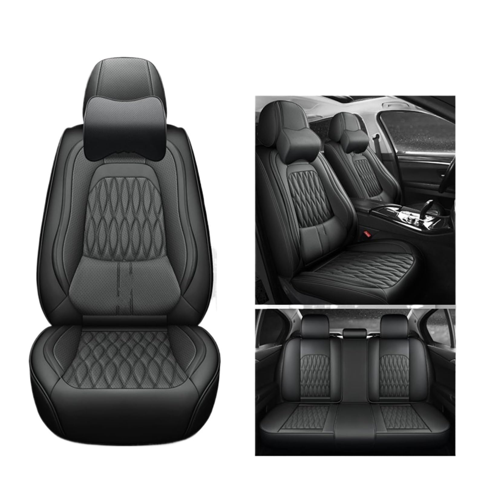 VBVGMZAS Auto Sitzbezüge Autositzbezüge Leder Komplettset für A3 8L Sitzbezüge Auto(7 PCS 3) von VBVGMZAS