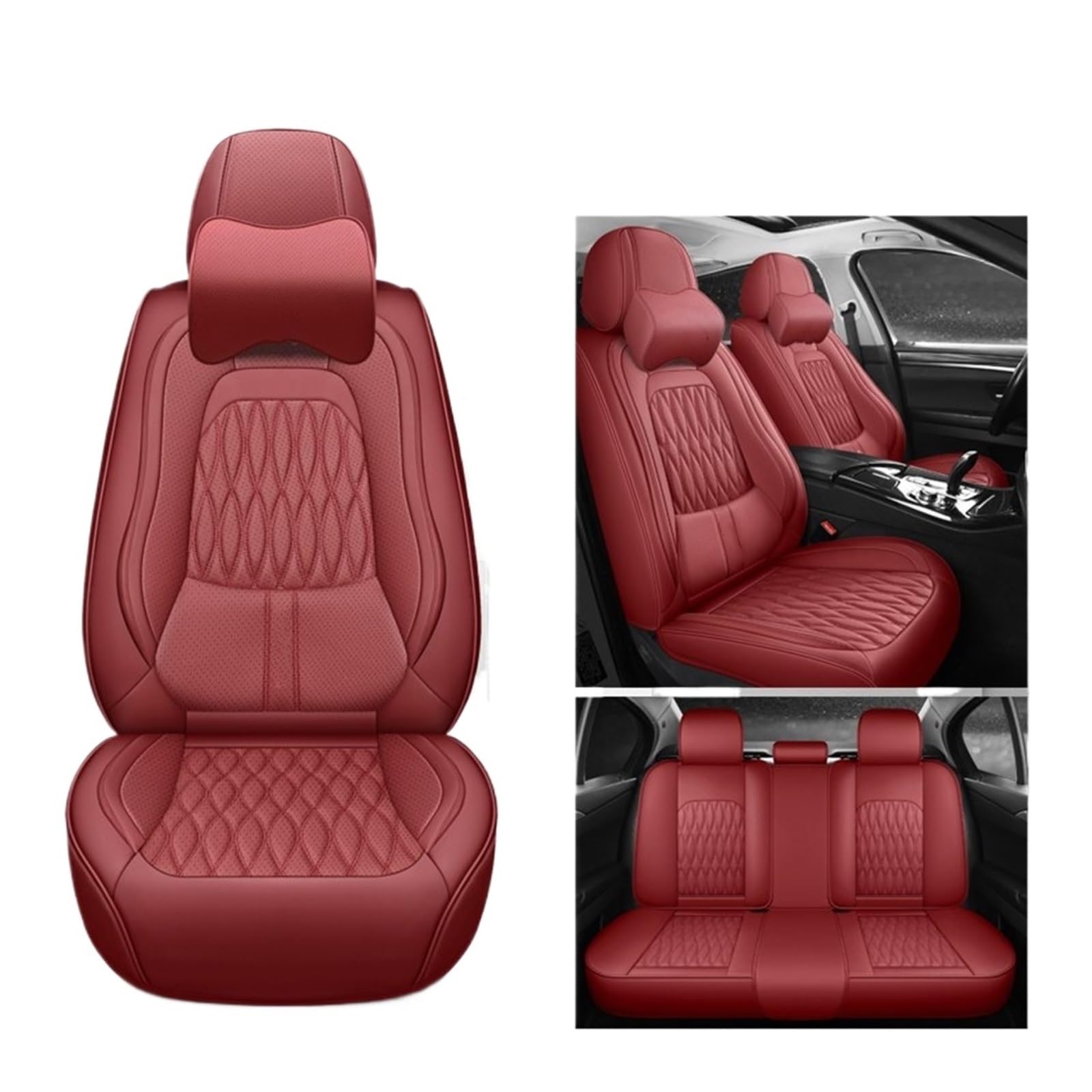 VBVGMZAS Auto Sitzbezüge Autositzbezüge Leder Komplettset für A3 8L Sitzbezüge Auto(7 PCS 5) von VBVGMZAS