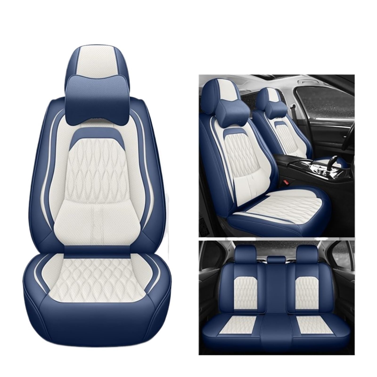 VBVGMZAS Auto Sitzbezüge Autositzbezüge Leder Komplettset für A3 8L Sitzbezüge Auto(7 PCS 6) von VBVGMZAS