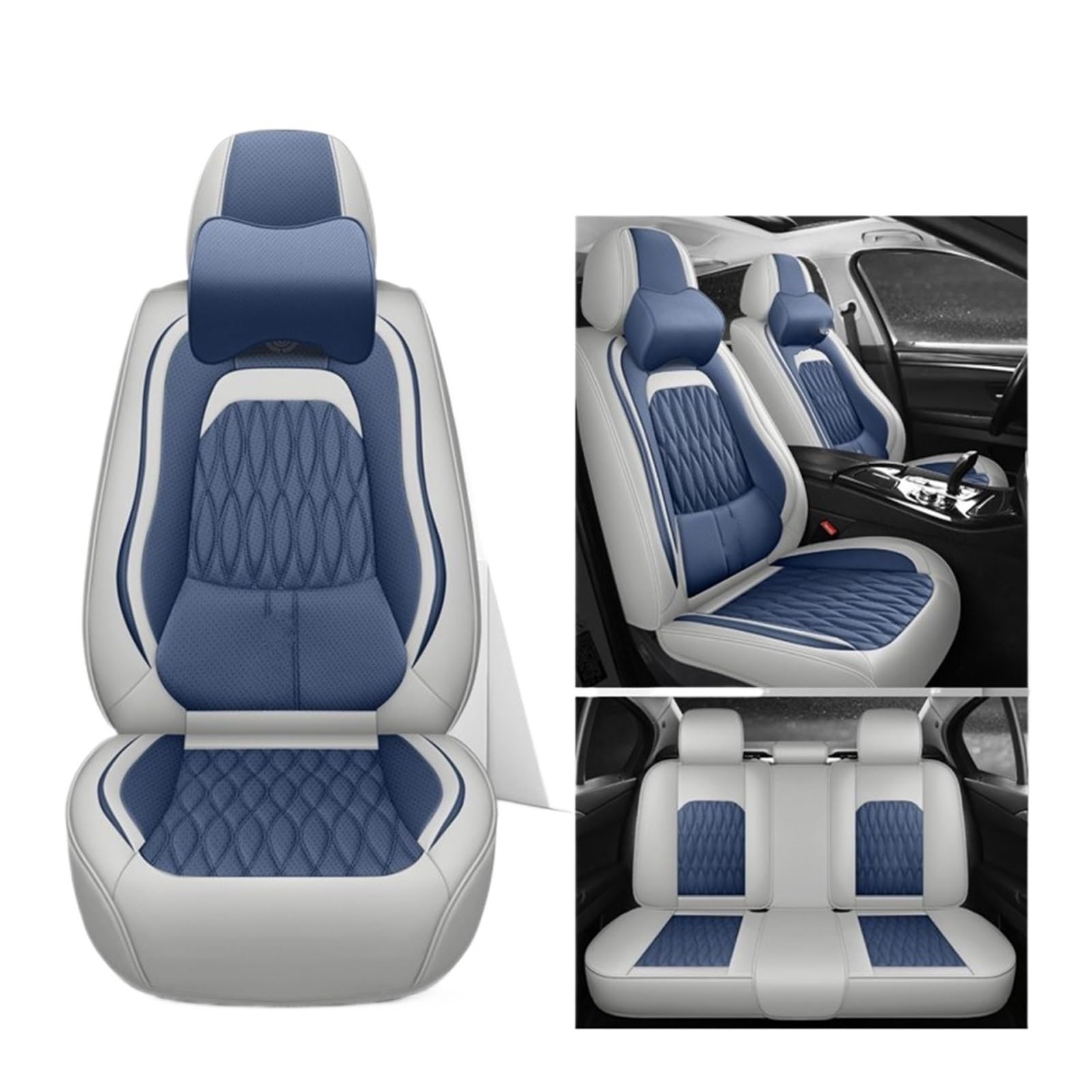 VBVGMZAS Auto Sitzbezüge Autositzbezüge Leder Komplettset für A3 8L Sitzbezüge Auto(7 PCS 8) von VBVGMZAS