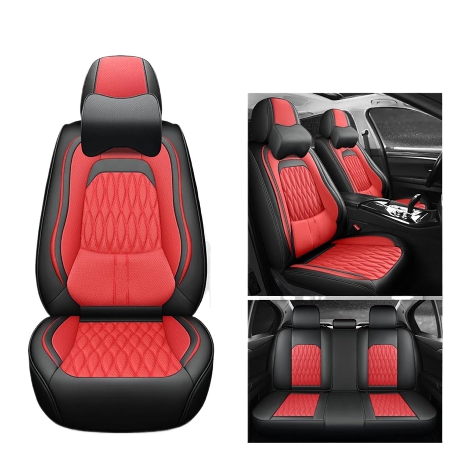 VBVGMZAS Auto Sitzbezüge Autositzbezüge Leder Komplettset für A3 8L Sitzbezüge Auto(7 PCS 9) von VBVGMZAS