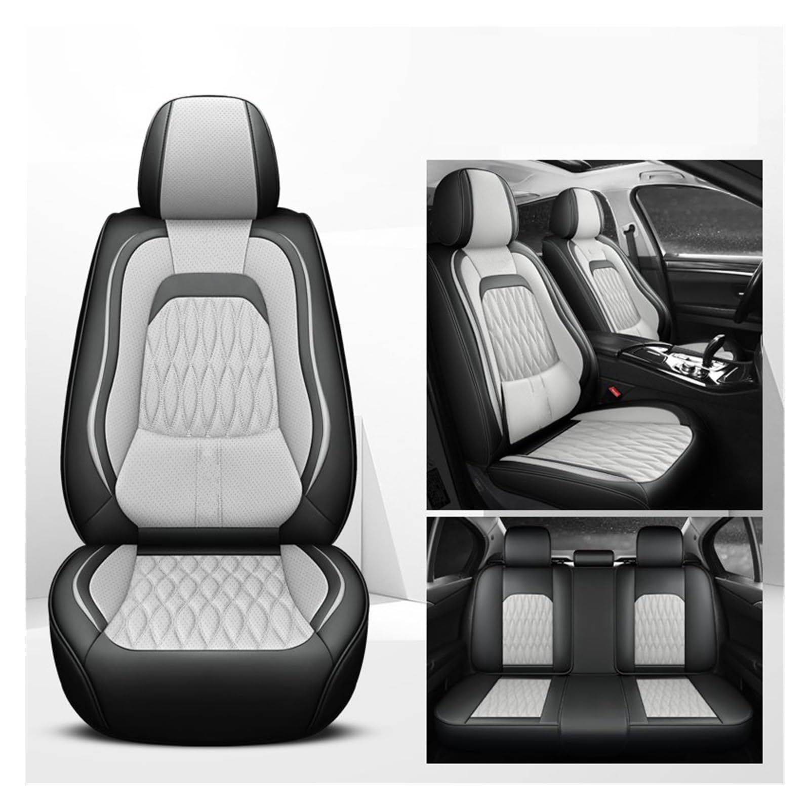 VBVGMZAS Auto Sitzbezüge Autositzbezüge Leder Komplettset für Dodge für Kaliber Sitzbezüge Auto(5 PCS) von VBVGMZAS
