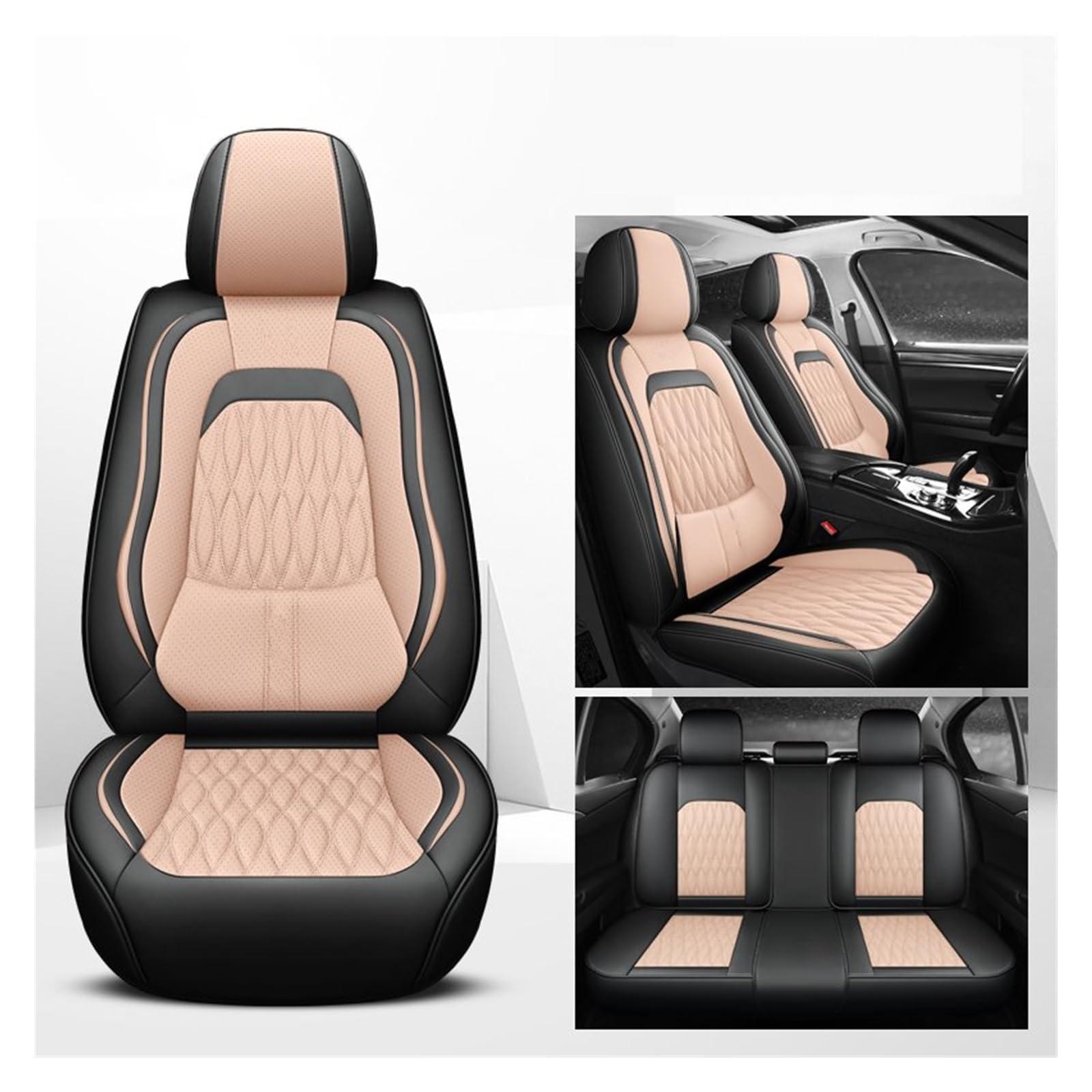VBVGMZAS Auto Sitzbezüge Autositzbezüge Leder Komplettset für Dodge für Kaliber Sitzbezüge Auto(5 PCS 2) von VBVGMZAS