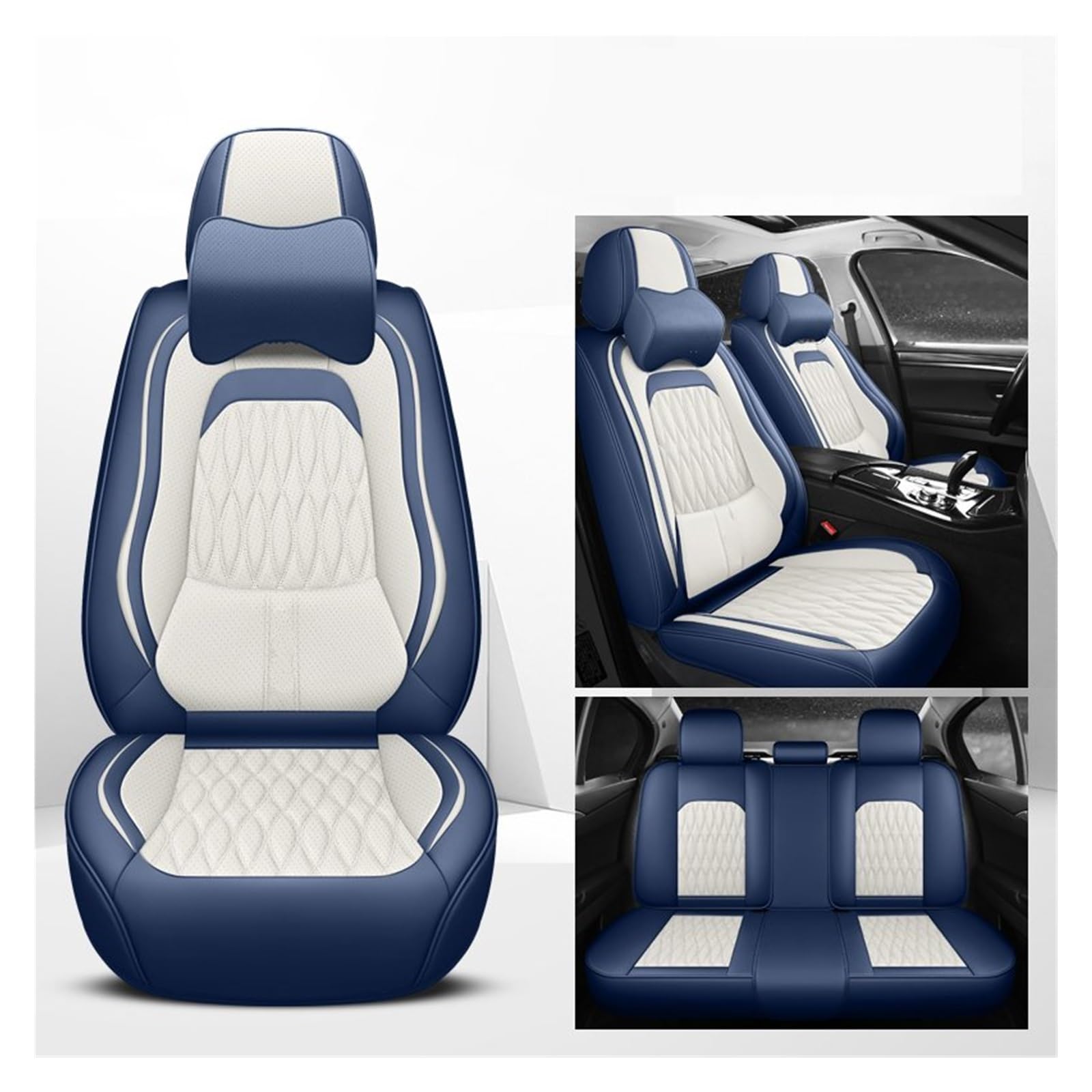 VBVGMZAS Auto Sitzbezüge Autositzbezüge Leder Komplettset für Dodge für Kaliber Sitzbezüge Auto(7 PCS 6) von VBVGMZAS