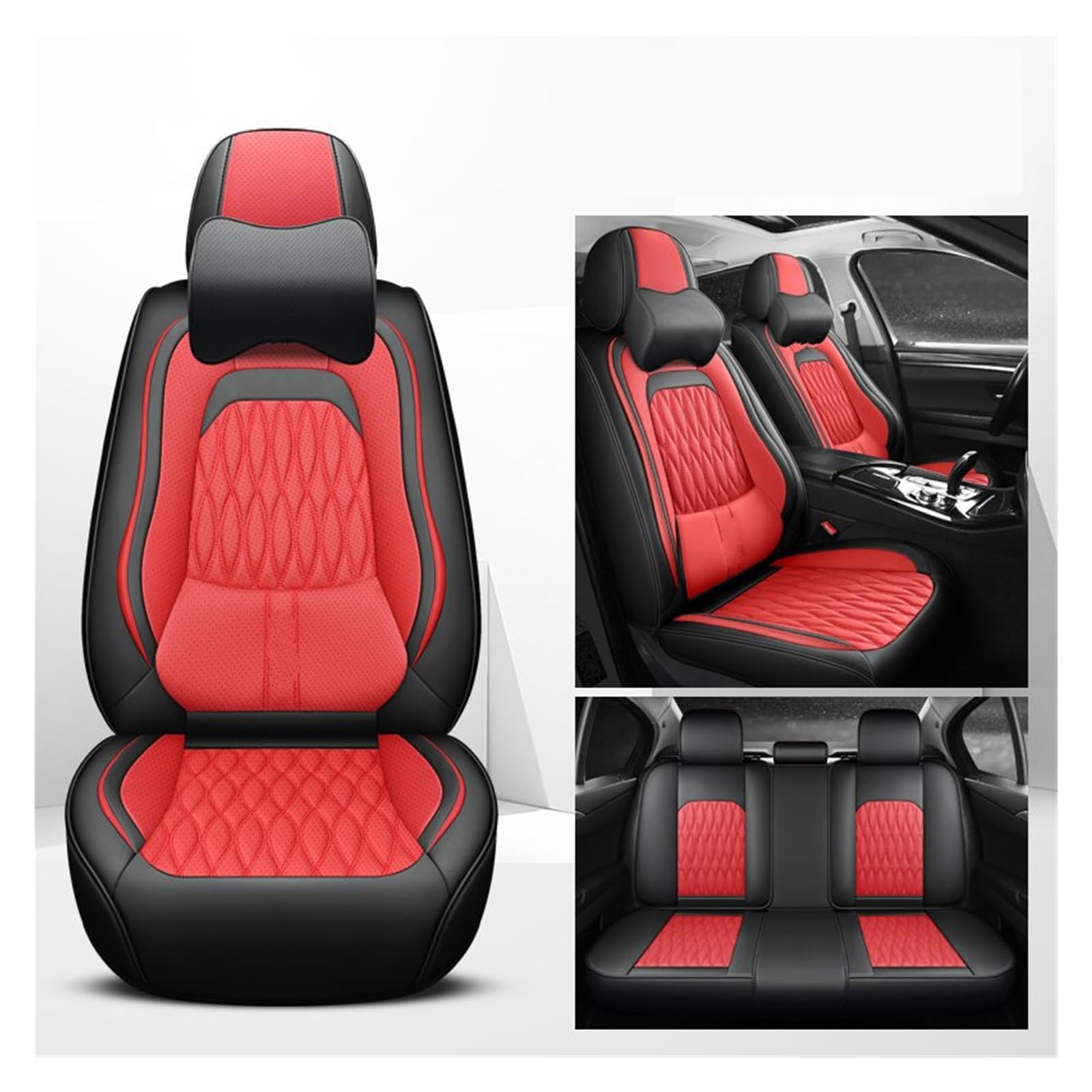 VBVGMZAS Auto Sitzbezüge Autositzbezüge Leder Komplettset für Dodge für Kaliber Sitzbezüge Auto(7 PCS 9) von VBVGMZAS