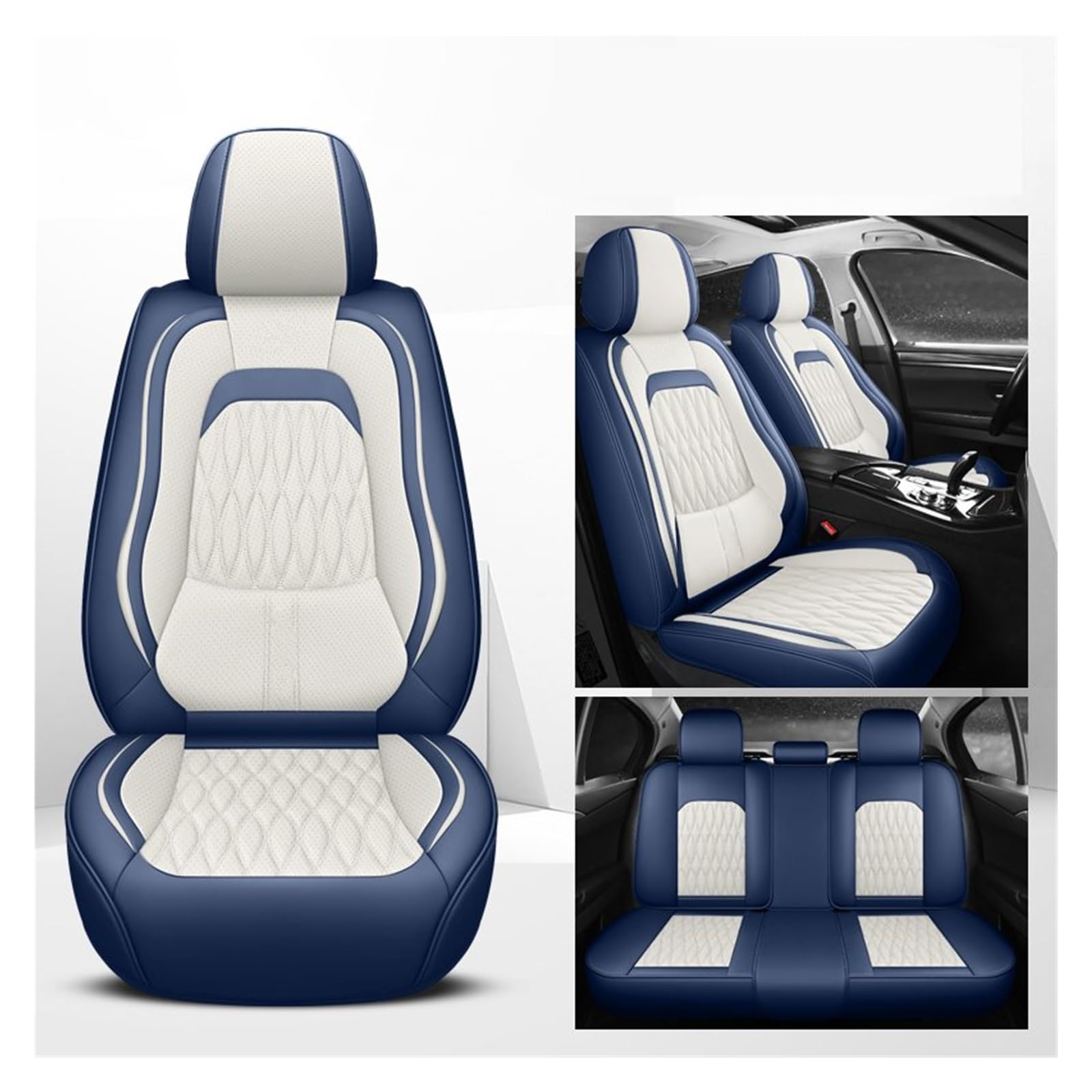 VBVGMZAS Auto Sitzbezüge Autositzbezüge Leder Komplettset für Hyundai für I40 Sitzbezüge Auto(5 PCS 7) von VBVGMZAS