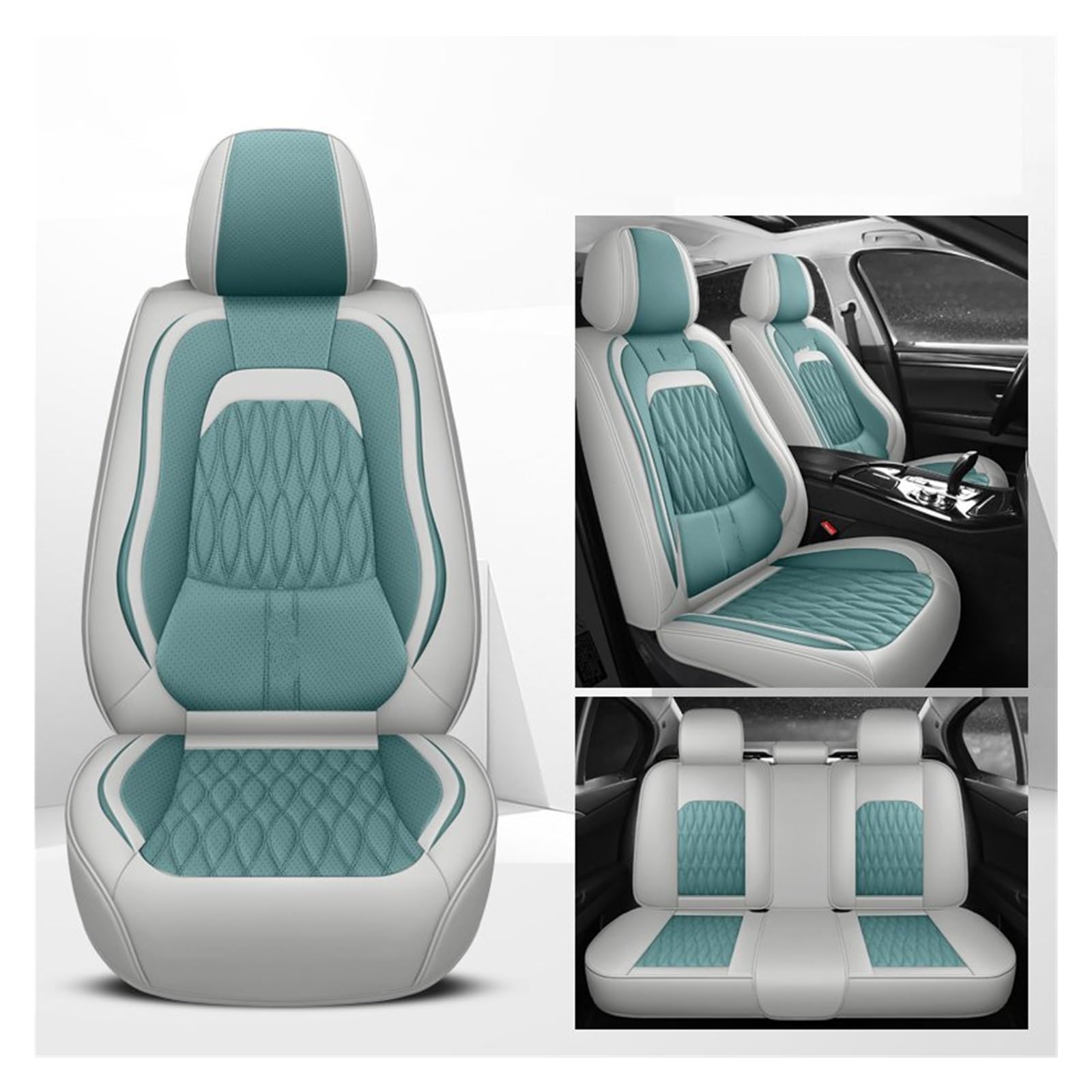 VBVGMZAS Auto Sitzbezüge Autositzbezüge Leder Komplettset für Hyundai für I40 Sitzbezüge Auto(5 PCS 8) von VBVGMZAS