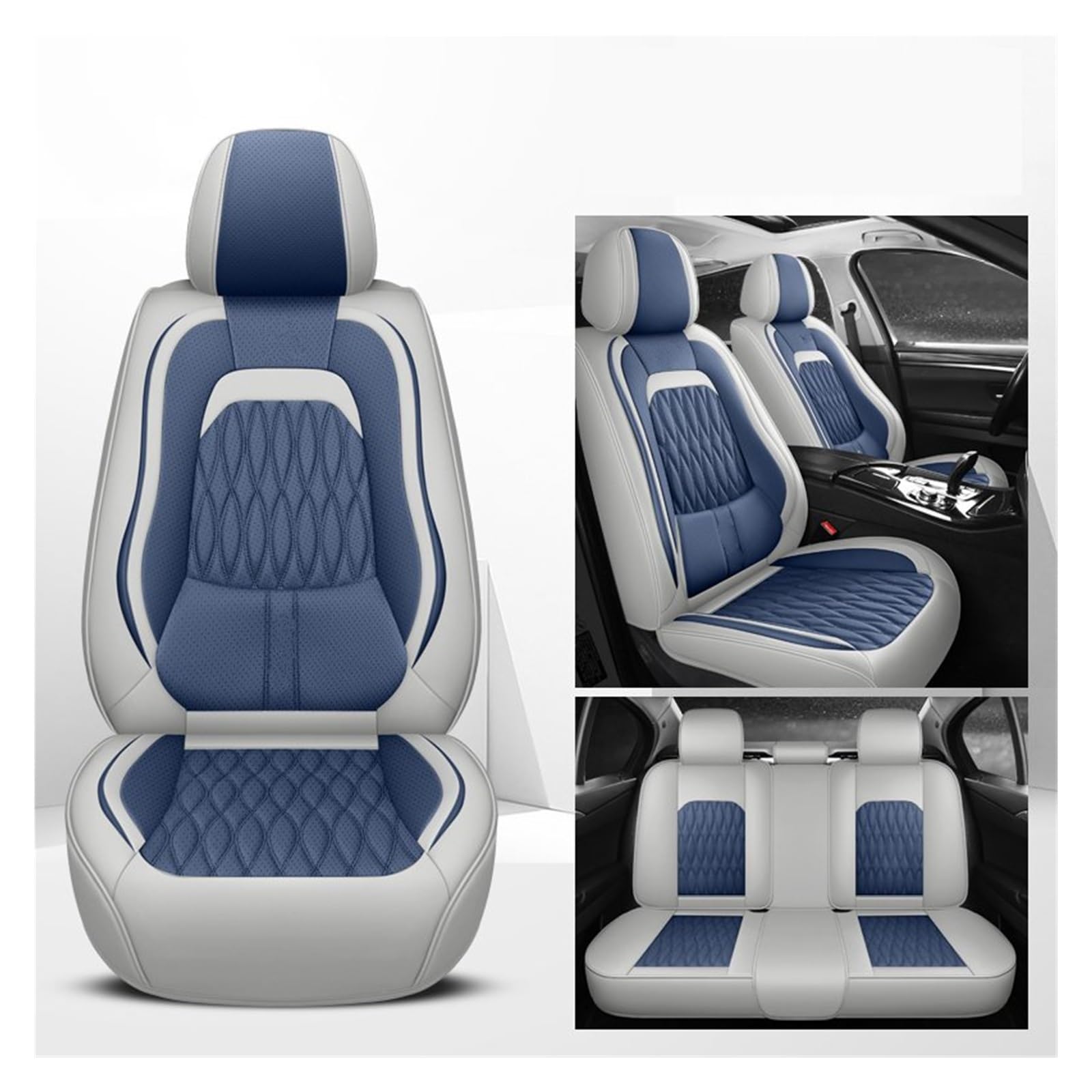 VBVGMZAS Auto Sitzbezüge Autositzbezüge Leder Komplettset für Hyundai für I40 Sitzbezüge Auto(5 PCS 9) von VBVGMZAS