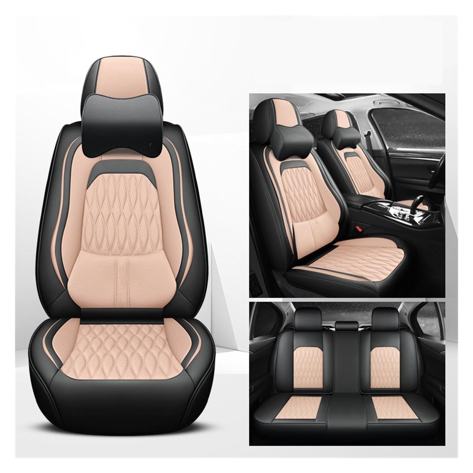 VBVGMZAS Auto Sitzbezüge Autositzbezüge Leder Komplettset für Hyundai für I40 Sitzbezüge Auto(7 PCS 1) von VBVGMZAS