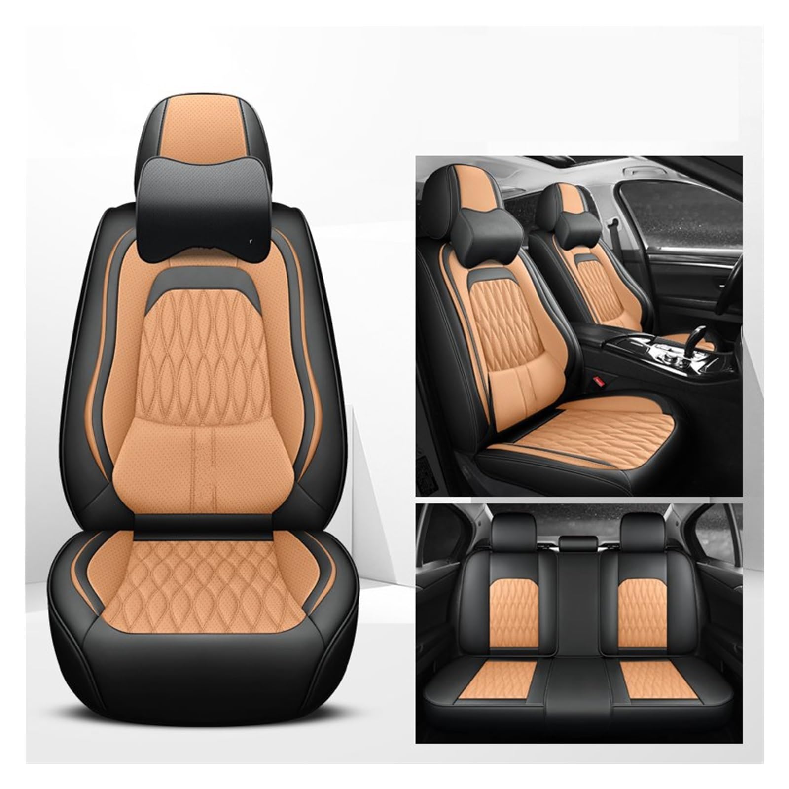 VBVGMZAS Auto Sitzbezüge Autositzbezüge Leder Komplettset für Hyundai für I40 Sitzbezüge Auto(7 PCS 2) von VBVGMZAS