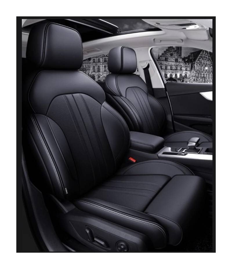 VBVGMZAS Auto Sitzbezüge Autositzbezüge Zubehör Komplettset Mittelspezifisch Für A4 Für A5 Für A6 Für A3 Für Q5 Für Q7 TT Für A7 Für Q3 A1 Q4 Q6 Sitzbezüge Auto(Black) von VBVGMZAS