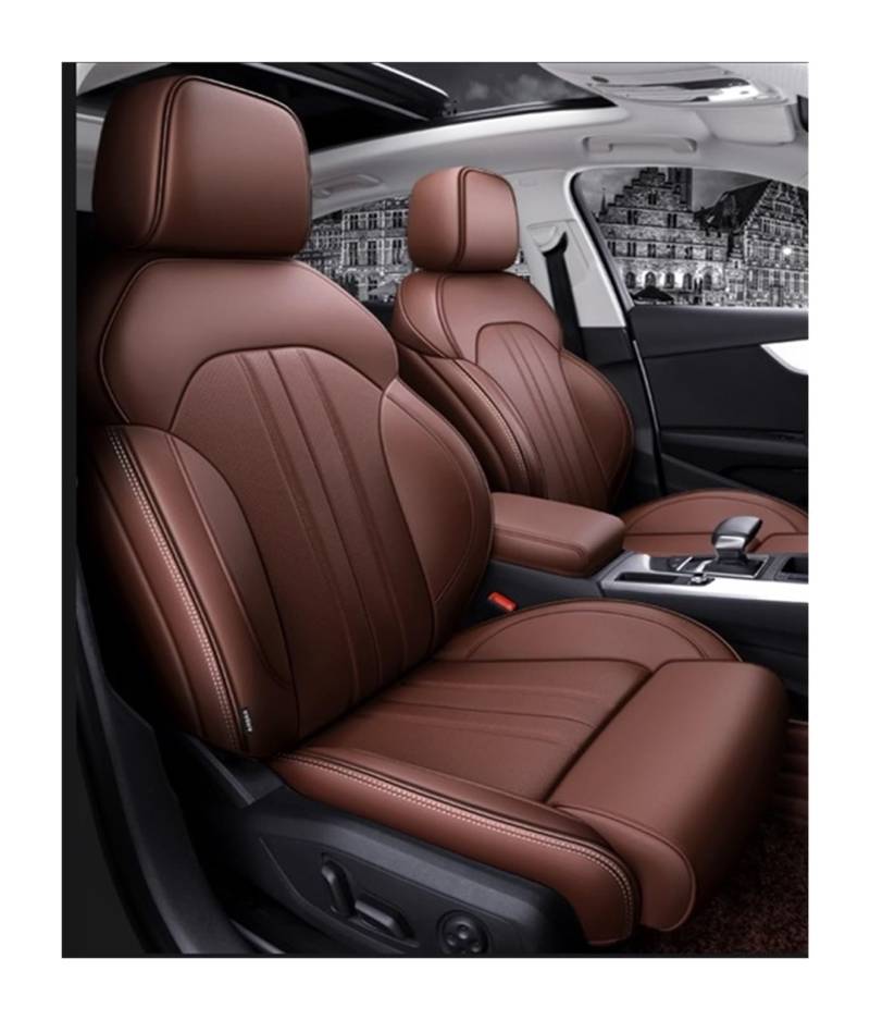 VBVGMZAS Auto Sitzbezüge Autositzbezüge Zubehör Komplettset Mittelspezifisch Für A4 Für A5 Für A6 Für A3 Für Q5 Für Q7 TT Für A7 Für Q3 A1 Q4 Q6 Sitzbezüge Auto(Coffee) von VBVGMZAS