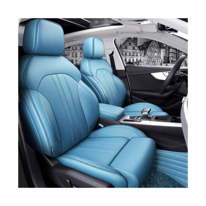 VBVGMZAS Auto Sitzbezüge Autositzbezüge Zubehör Komplettset Mittelspezifisch Für A4 Für A5 Für A6 Für A3 Für Q5 Für Q7 TT Für A7 Für Q3 A1 Q4 Q6 Sitzbezüge Auto(Light Blue) von VBVGMZAS
