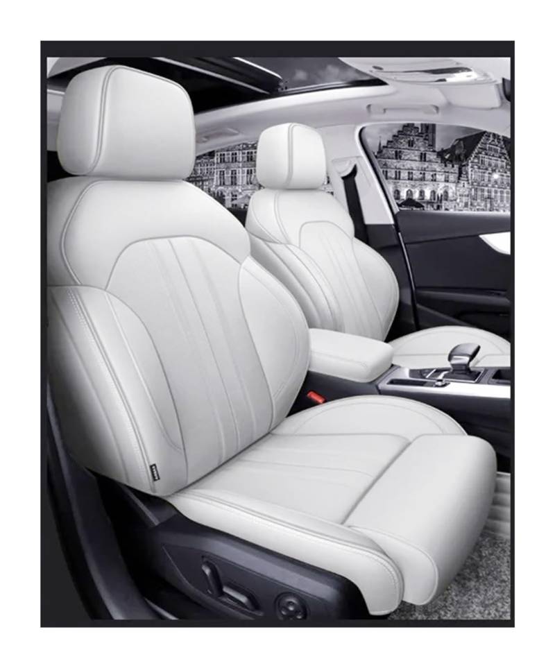 VBVGMZAS Auto Sitzbezüge Autositzbezüge Zubehör Komplettset Mittelspezifisch Für A4 Für A5 Für A6 Für A3 Für Q5 Für Q7 TT Für A7 Für Q3 A1 Q4 Q6 Sitzbezüge Auto(Pure White) von VBVGMZAS