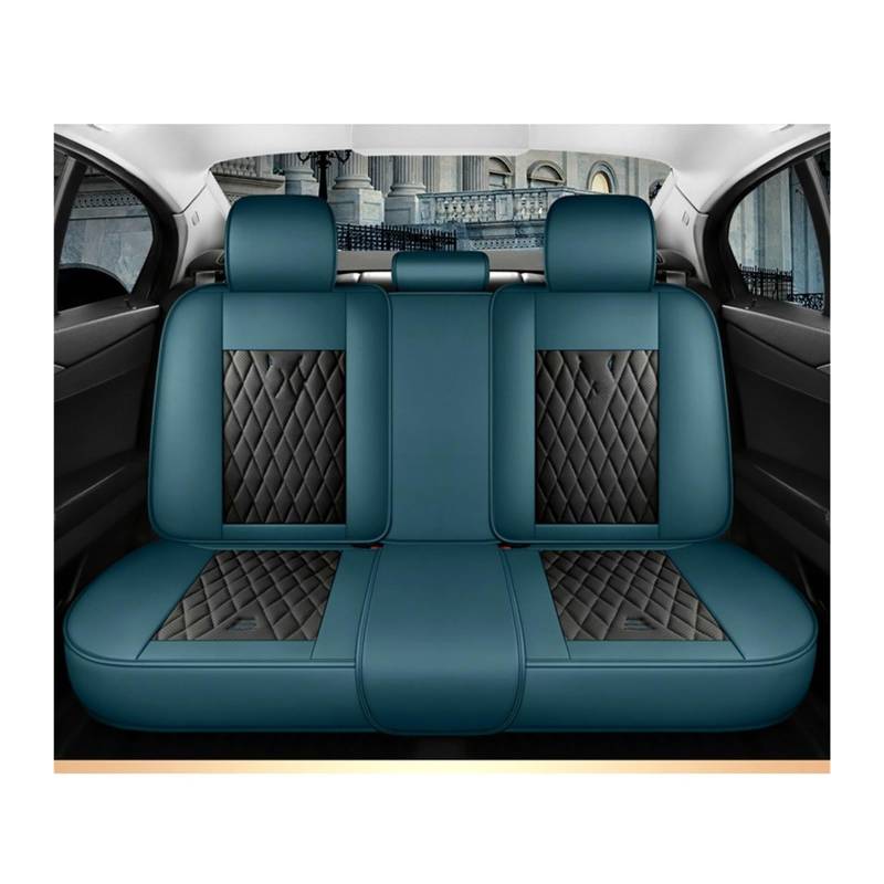 VBVGMZAS Auto Sitzbezüge Autositzbezüge aus Leder für Megane 2 3 Fahrzeugteile Sitzbezüge Auto(Black Blue Rear) von VBVGMZAS