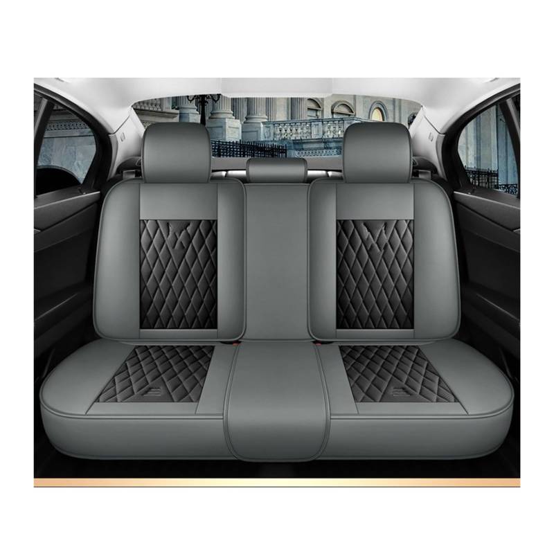 VBVGMZAS Auto Sitzbezüge Autositzbezüge aus Leder für Megane 2 3 Fahrzeugteile Sitzbezüge Auto(Black Gray Rear) von VBVGMZAS