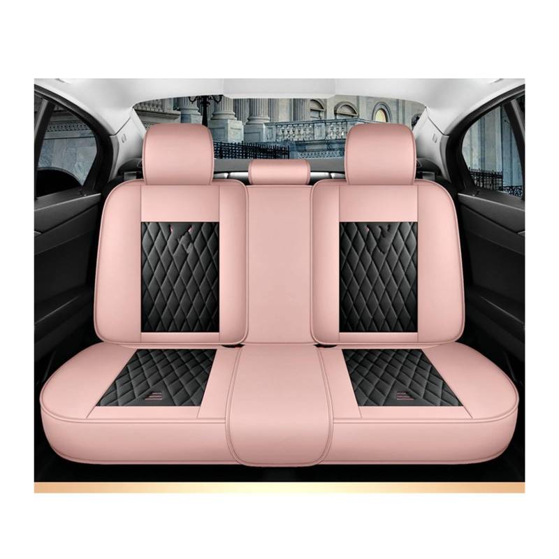 VBVGMZAS Auto Sitzbezüge Autositzbezüge aus Leder für Megane 2 3 Fahrzeugteile Sitzbezüge Auto(Black Pink Rear) von VBVGMZAS