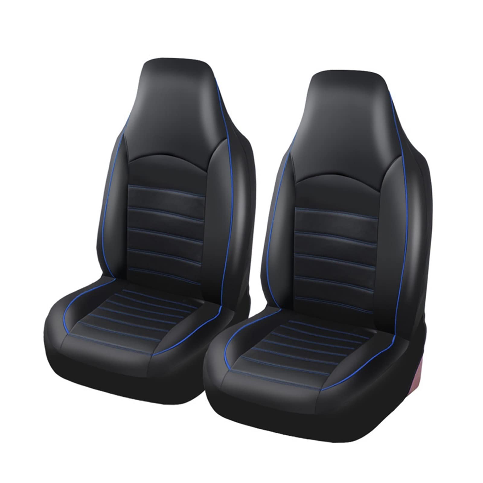 VBVGMZAS Auto Sitzbezüge Autositzbezüge aus PU-Leder für die Vordersitze, hohe Schalensitze, Autoinnenausstattung für MINI für Cabrio (F57) Sitzbezüge Auto(Blue-2PCS) von VBVGMZAS