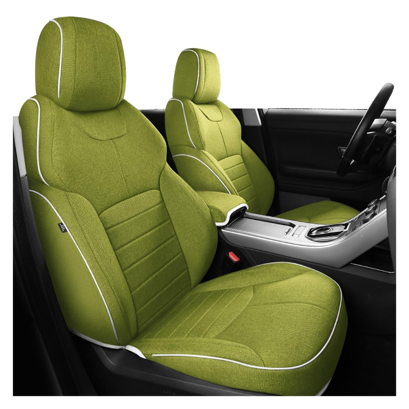 VBVGMZAS Auto Sitzbezüge Autozubehör Sitzbezug 5 Sitze Komplettset ECO Flachsleinen Vollbezug Für Range Für Rover Und Über 2000 Modelle Sitzbezüge Auto(Green 2) von VBVGMZAS