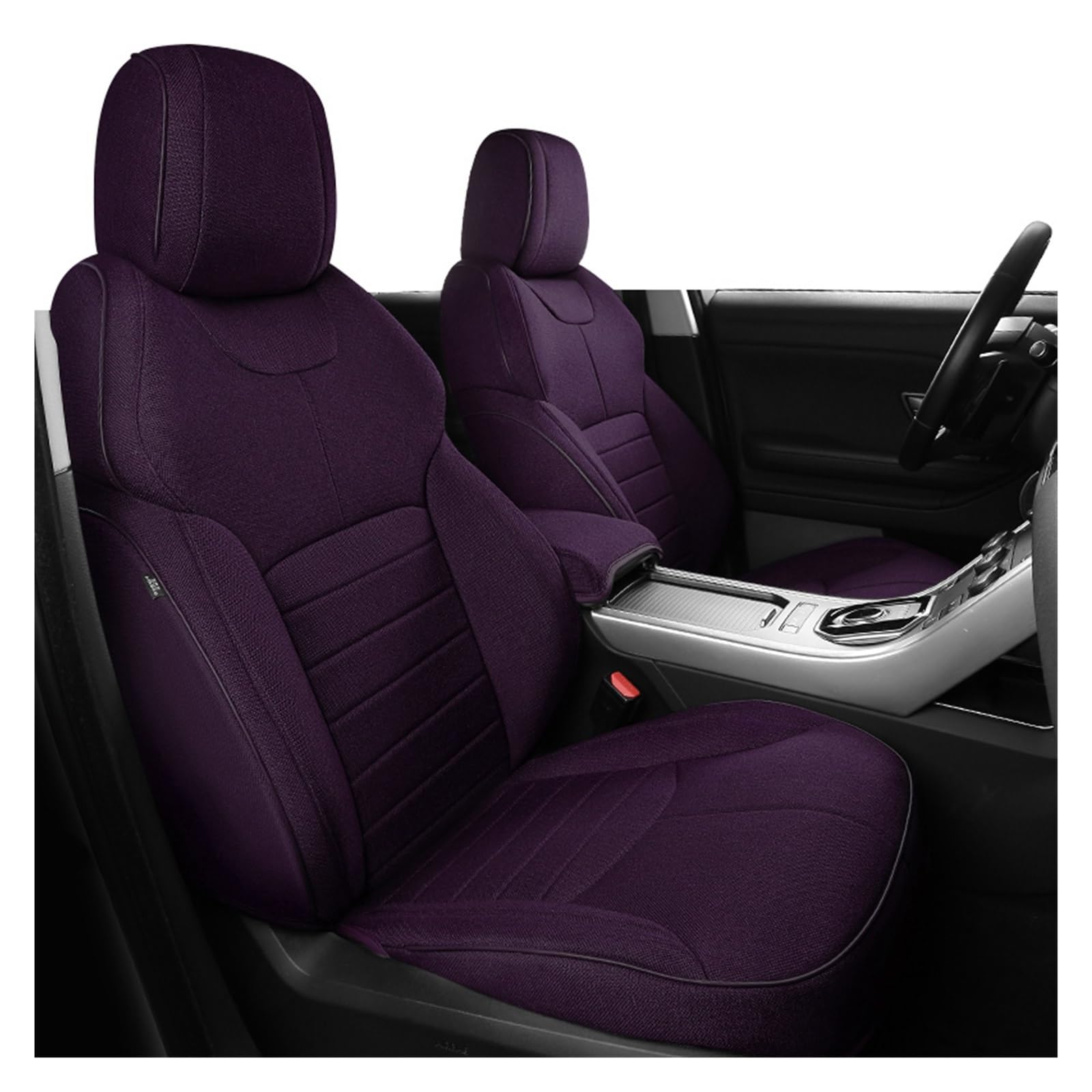 VBVGMZAS Auto Sitzbezüge Autozubehör Sitzbezug 5 Sitze Komplettset ECO Flachsleinen Vollbezug Für Range Für Rover Und Über 2000 Modelle Sitzbezüge Auto(Purple) von VBVGMZAS