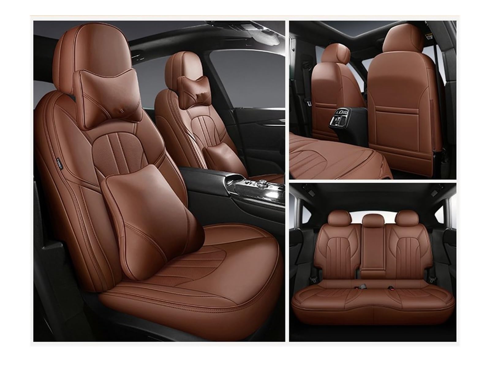 VBVGMZAS Auto Sitzbezüge Benutzerdefinierte Komplettset Autositzbezüge für Benz W204 2007 2008 2009 2010 2011 2013 2014 Lederinnenausstattung Autositzschutz Sitzbezüge Auto(7 PCS) von VBVGMZAS