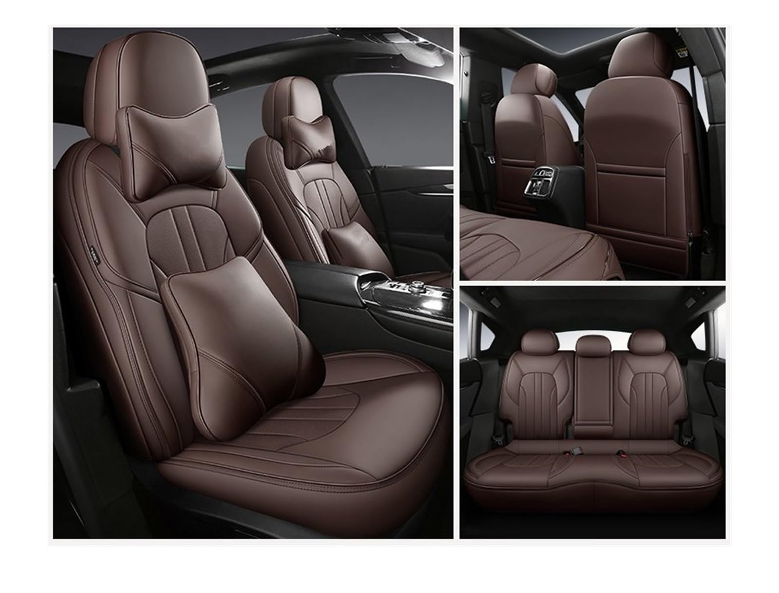 VBVGMZAS Auto Sitzbezüge Benutzerdefinierte Komplettset Autositzbezüge für Benz W204 2007 2008 2009 2010 2011 2013 2014 Lederinnenausstattung Autositzschutz Sitzbezüge Auto(7 PCS 2) von VBVGMZAS
