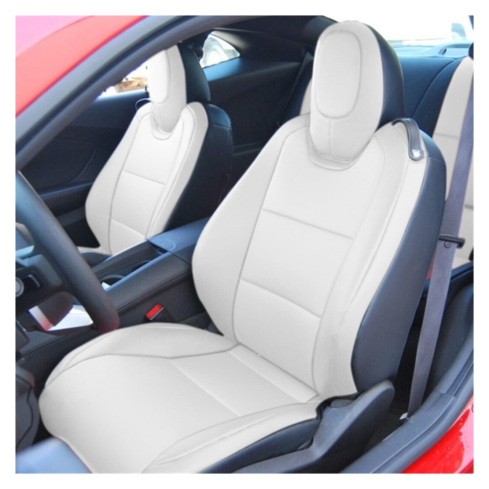 VBVGMZAS Auto Sitzbezüge Die 5. Generation für Camaro 2010–2015 Autositzbezug, komplettes Set Leder die 6 Generation für Chevy für Camaro 2016–2024 Sitzbezüge Auto(5th Color 4) von VBVGMZAS