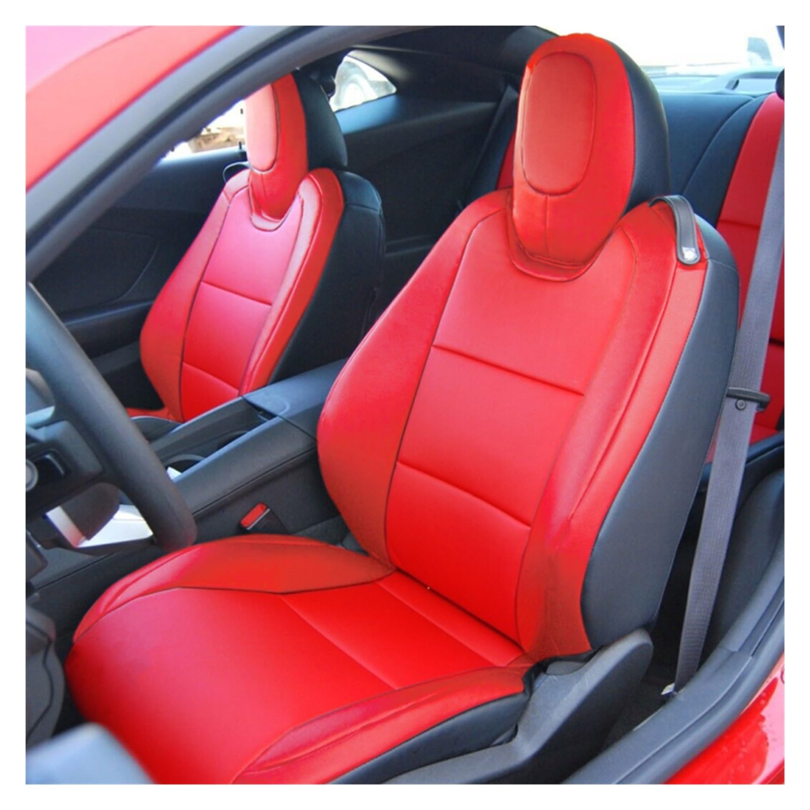VBVGMZAS Auto Sitzbezüge Die 5. Generation für Camaro 2010–2015 Autositzbezug, komplettes Set Leder die 6 Generation für Chevy für Camaro 2016–2024 Sitzbezüge Auto(5th Color 6) von VBVGMZAS