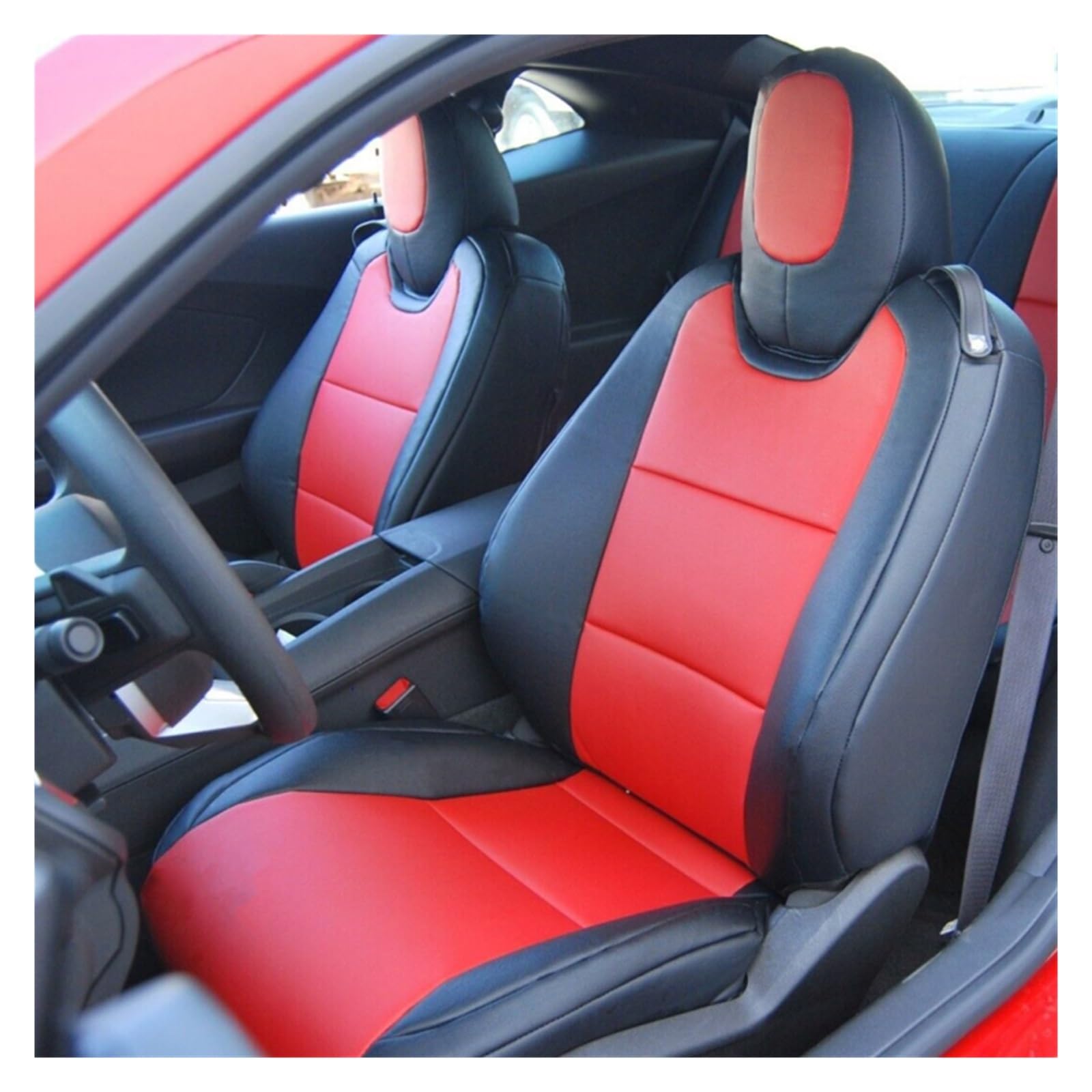 VBVGMZAS Auto Sitzbezüge Die 5. Generation für Camaro 2010–2015 Autositzbezug, komplettes Set Leder die 6 Generation für Chevy für Camaro 2016–2024 Sitzbezüge Auto(5th Color 7) von VBVGMZAS
