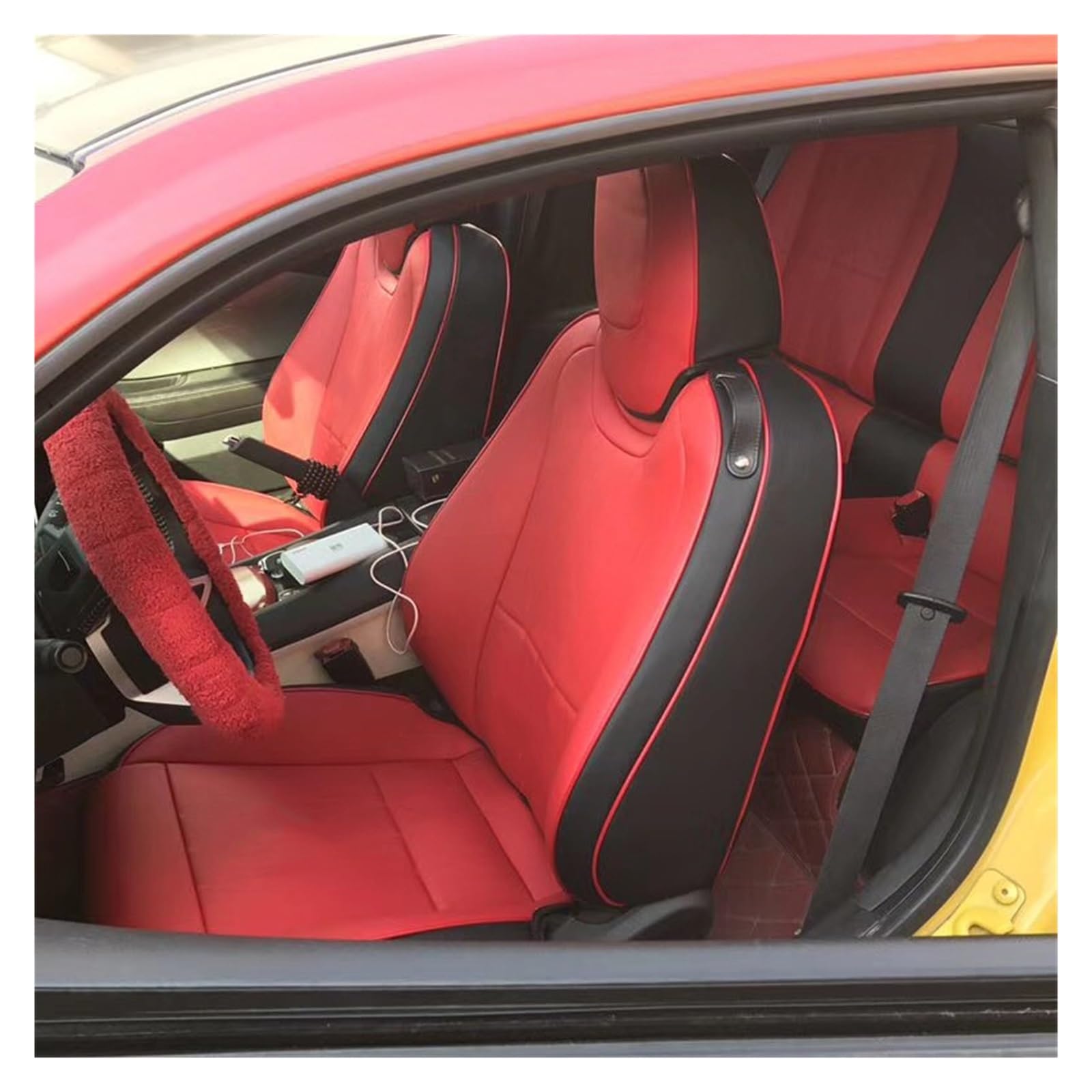 VBVGMZAS Auto Sitzbezüge Die 5. Generation für Camaro 2010–2015 Autositzbezug, komplettes Set Leder die 6 Generation für Chevy für Camaro 2016–2024 Sitzbezüge Auto(5th Color 9) von VBVGMZAS