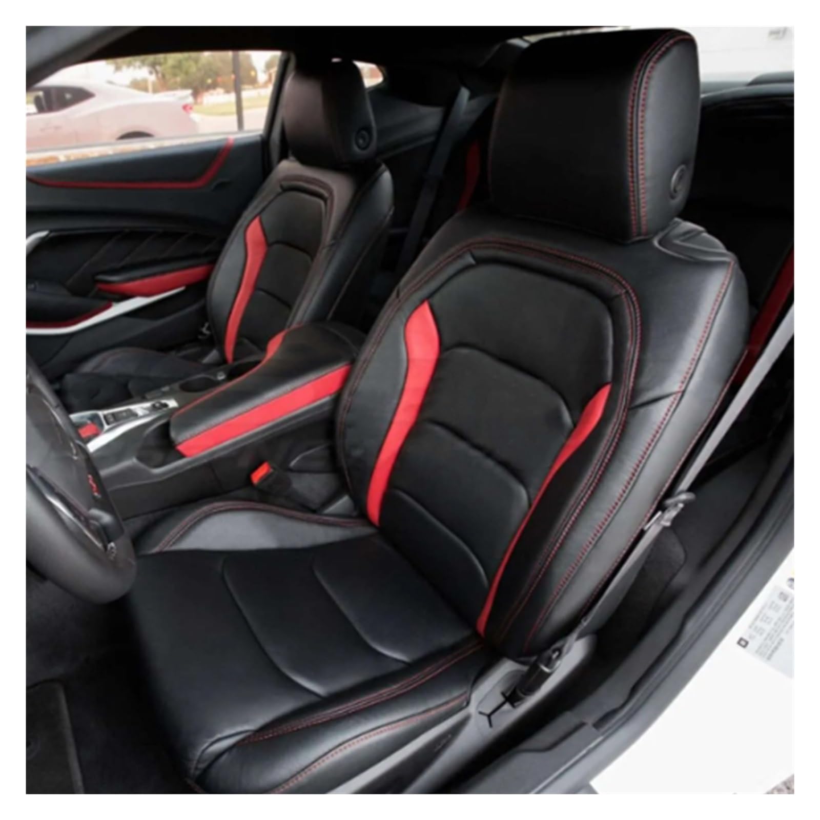 VBVGMZAS Auto Sitzbezüge Die 5. Generation für Camaro 2010–2015 Autositzbezug, komplettes Set Leder die 6 Generation für Chevy für Camaro 2016–2024 Sitzbezüge Auto(6th Color 11) von VBVGMZAS