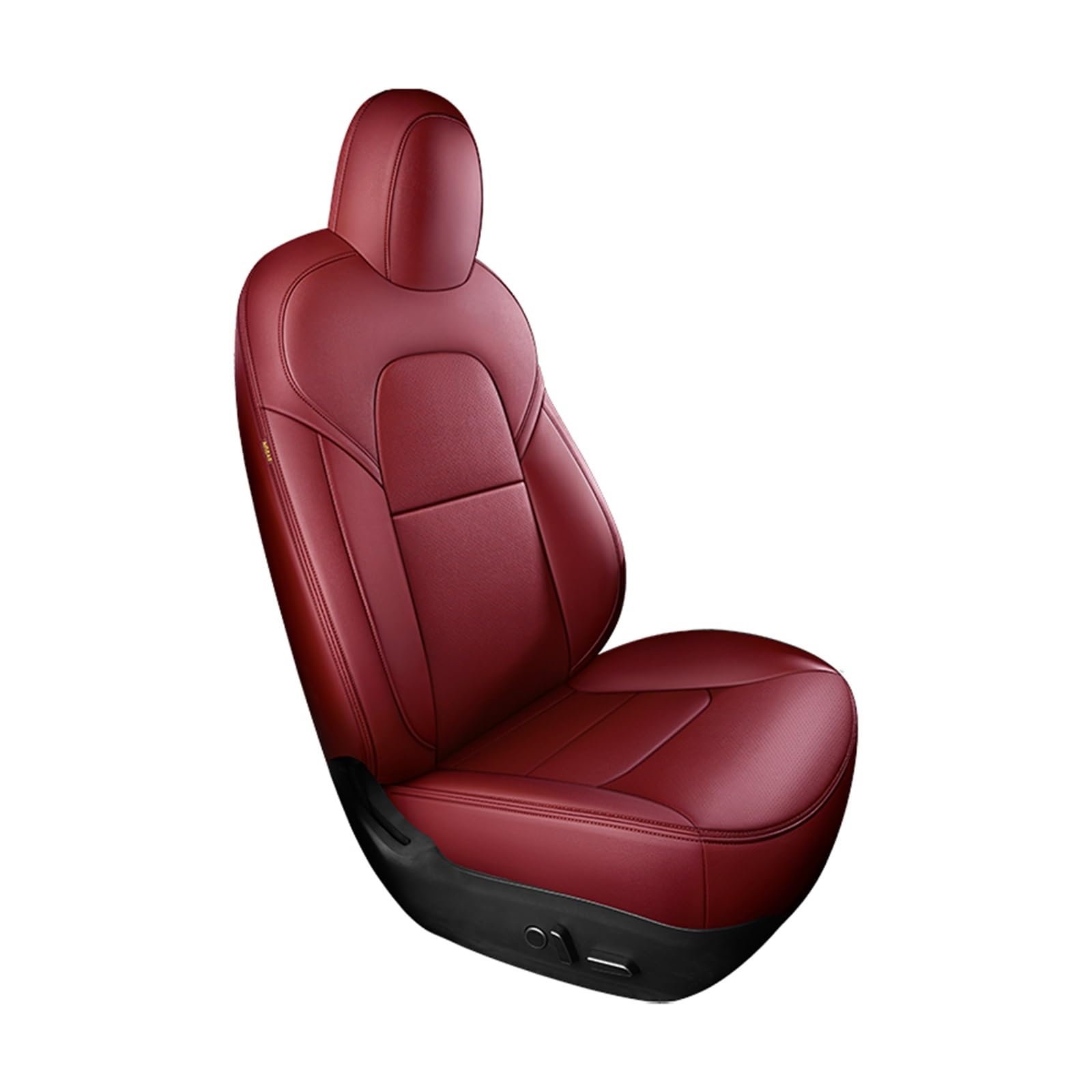 VBVGMZAS Auto Sitzbezüge Für Tesla Für Modell Für X Passgenaues Autositzbezug-Zubehör Für 2016-2022 Vollbedecktes Lederkissen Für 5 6 7 Sitze Sitzbezüge Auto(Burgundy) von VBVGMZAS