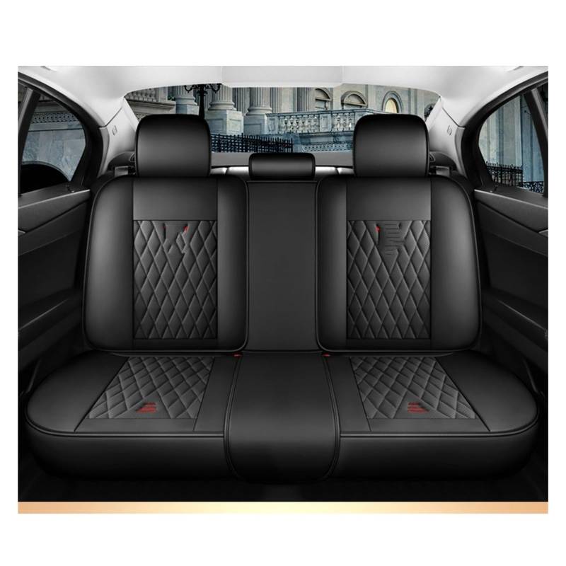 VBVGMZAS Auto Sitzbezüge Leder-Autositzbezüge für Fluence für Scenic für Clio für Captur für Kadjar für Logan 2 für Duster Arkana Kangoo Fahrzeugteile Sitzbezüge Auto(Black Rear) von VBVGMZAS