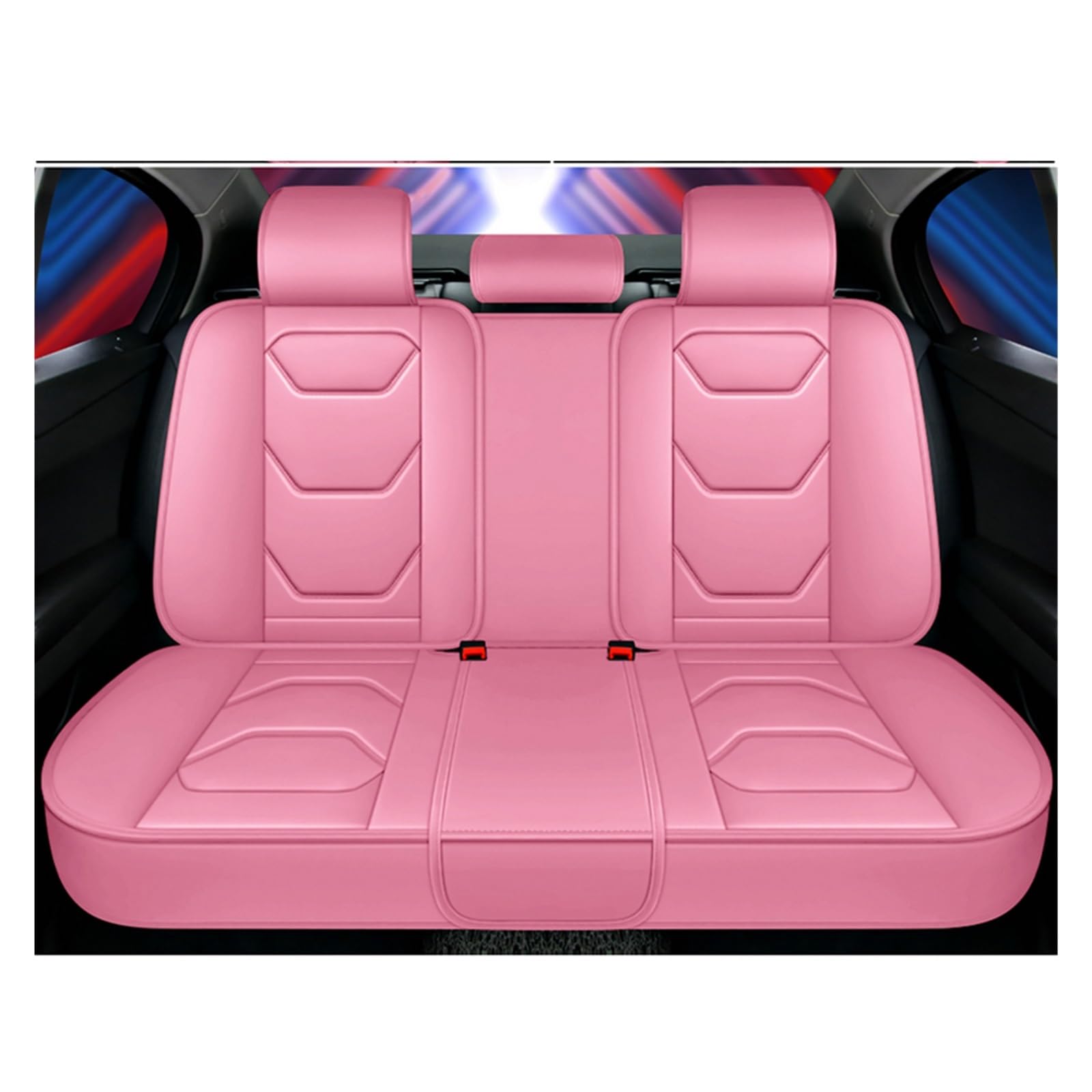 VBVGMZAS Auto Sitzbezüge Leder Autositzbezüge für Kizashi für S-Cross für Sx4 2015 Innenausstattung Autozubehör Sitzbezüge Auto(Pink Rear) von VBVGMZAS