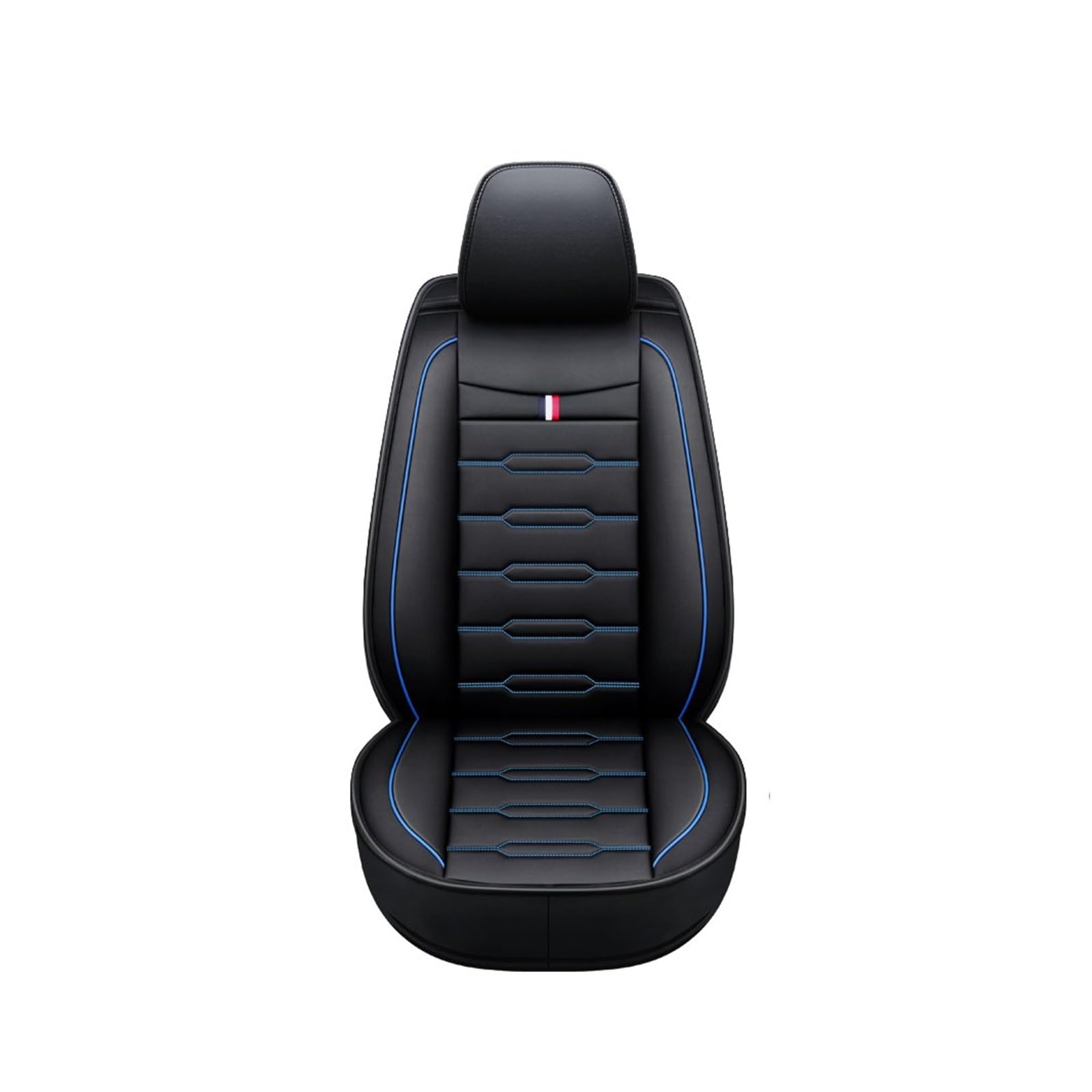 VBVGMZAS Auto Sitzbezüge Leder Schwarz Autositzbezüge Für Mazda Für CX-5 CX-7 Für CX-3 2015 Für CX-30 Für CX-50 Autozubehör Sitzbezüge Auto(Black Blue Front) von VBVGMZAS
