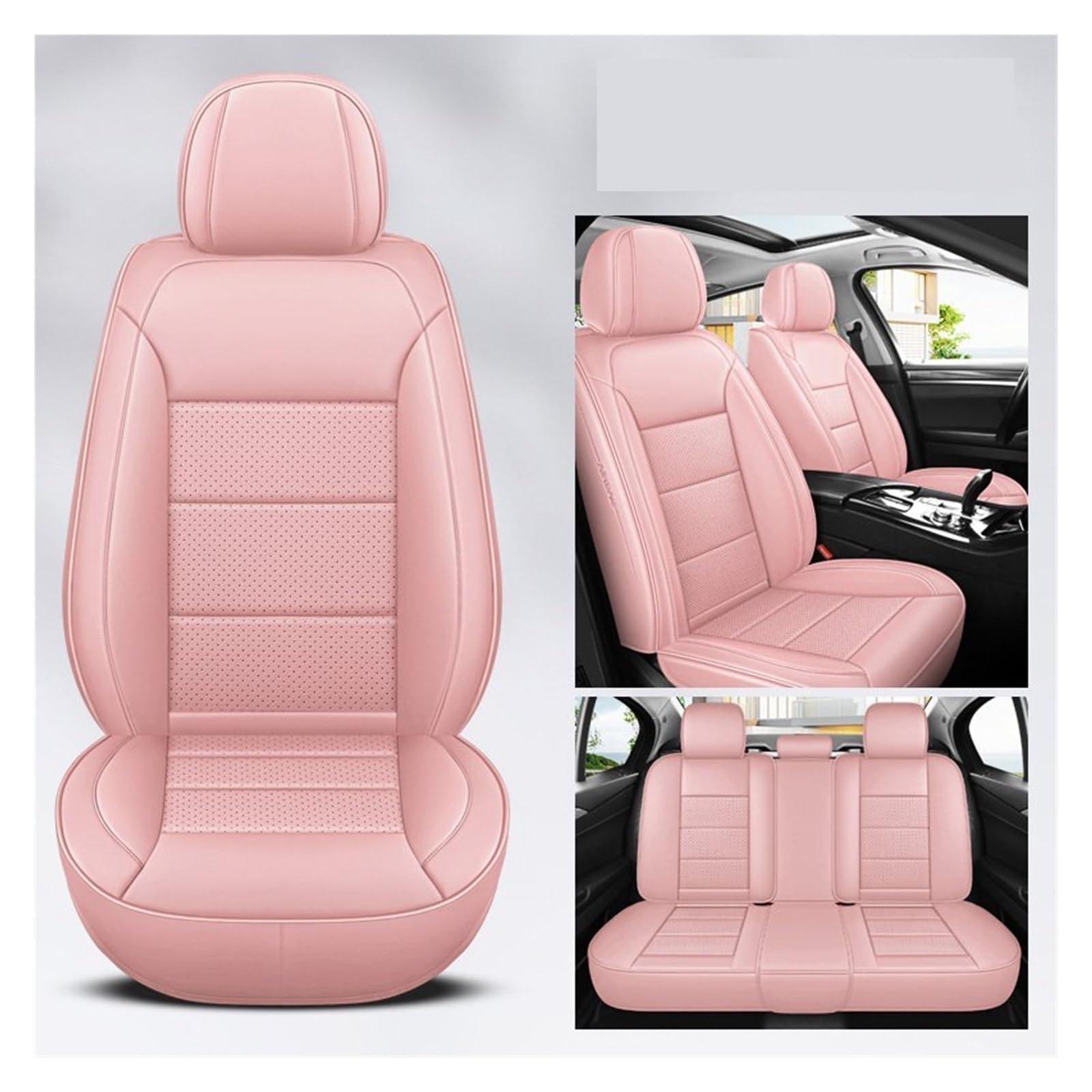 VBVGMZAS Auto Sitzbezüge Leder Universal Autositzbezüge Komplettset Für Benz W204 Zubehör Sitzbezüge Auto(5 PCS) von VBVGMZAS