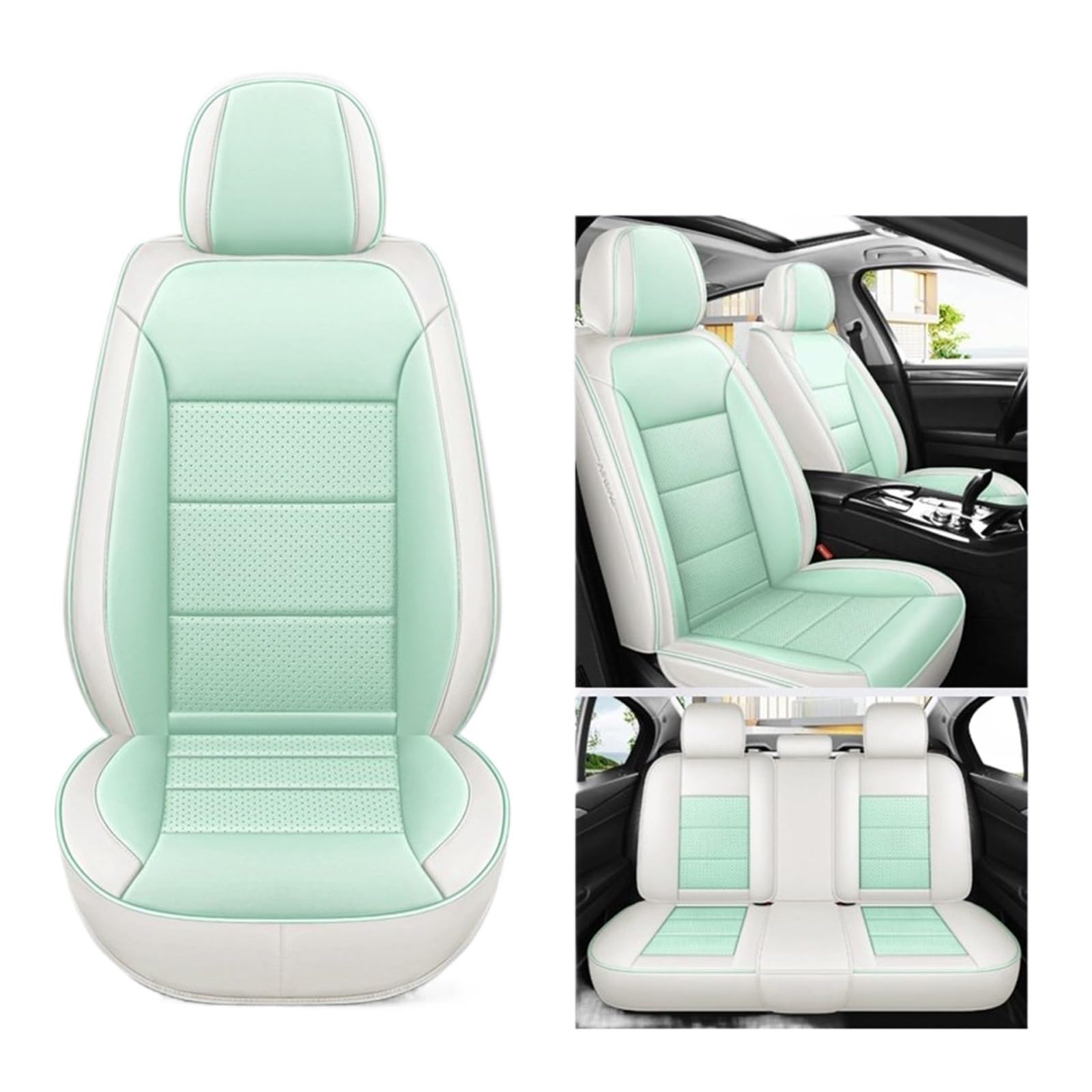 VBVGMZAS Auto Sitzbezüge Leder Universal Autositzbezüge Komplettset Für Benz W204 Zubehör Sitzbezüge Auto(5 PCS 10) von VBVGMZAS
