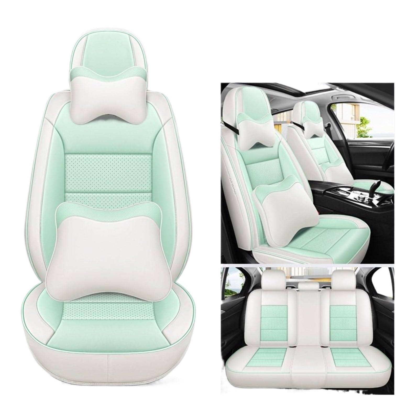 VBVGMZAS Auto Sitzbezüge Leder Universal Autositzbezüge Komplettset Für Benz W204 Zubehör Sitzbezüge Auto(7 PCS 10) von VBVGMZAS