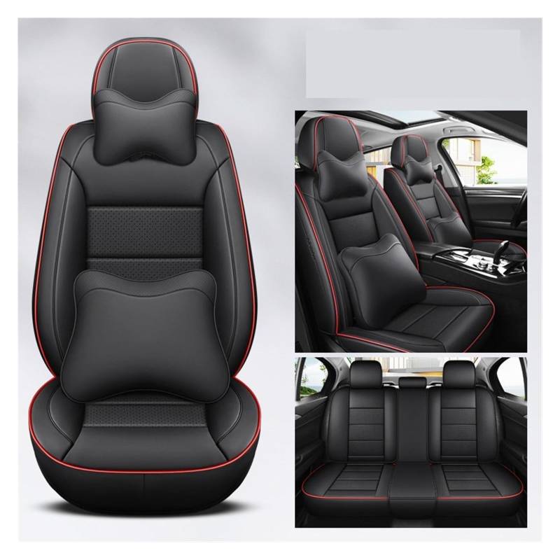 VBVGMZAS Auto Sitzbezüge Leder Universal Autositzbezüge Komplettset Für Benz W204 Zubehör Sitzbezüge Auto(7 PCS 2) von VBVGMZAS