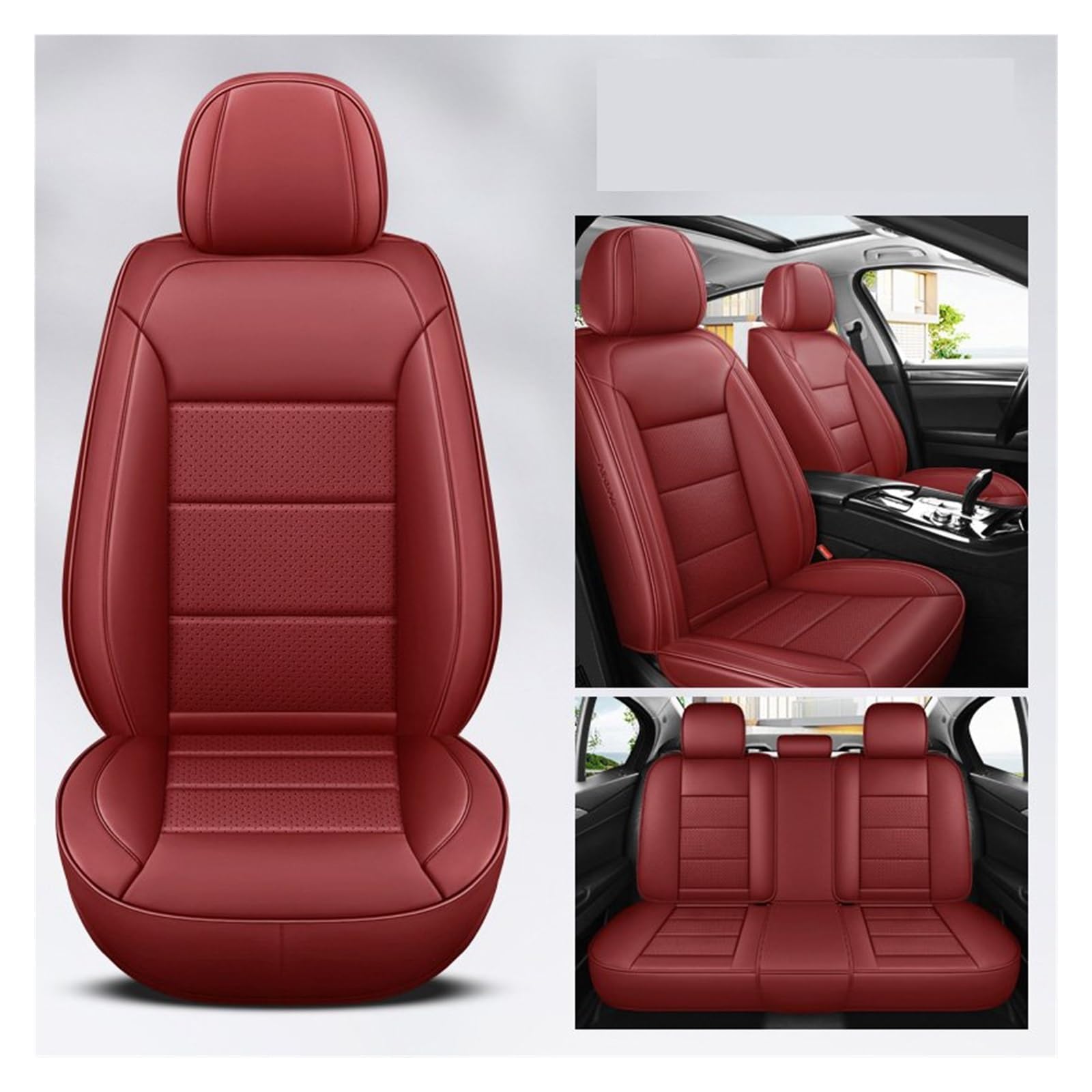 VBVGMZAS Auto Sitzbezüge Leder Universal Autositzbezüge Komplettset Für Mazda 6 Zubehör Sitzbezüge Auto(5 PCS) von VBVGMZAS