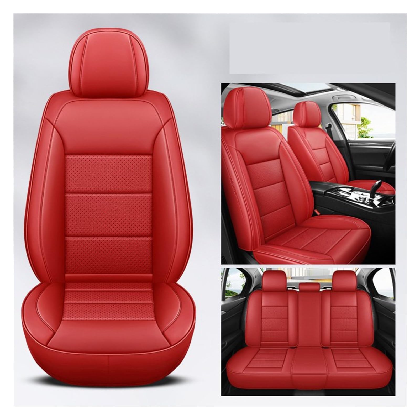 VBVGMZAS Auto Sitzbezüge Leder Universal Autositzbezüge Komplettset Für Mazda 6 Zubehör Sitzbezüge Auto(5 PCS 9) von VBVGMZAS