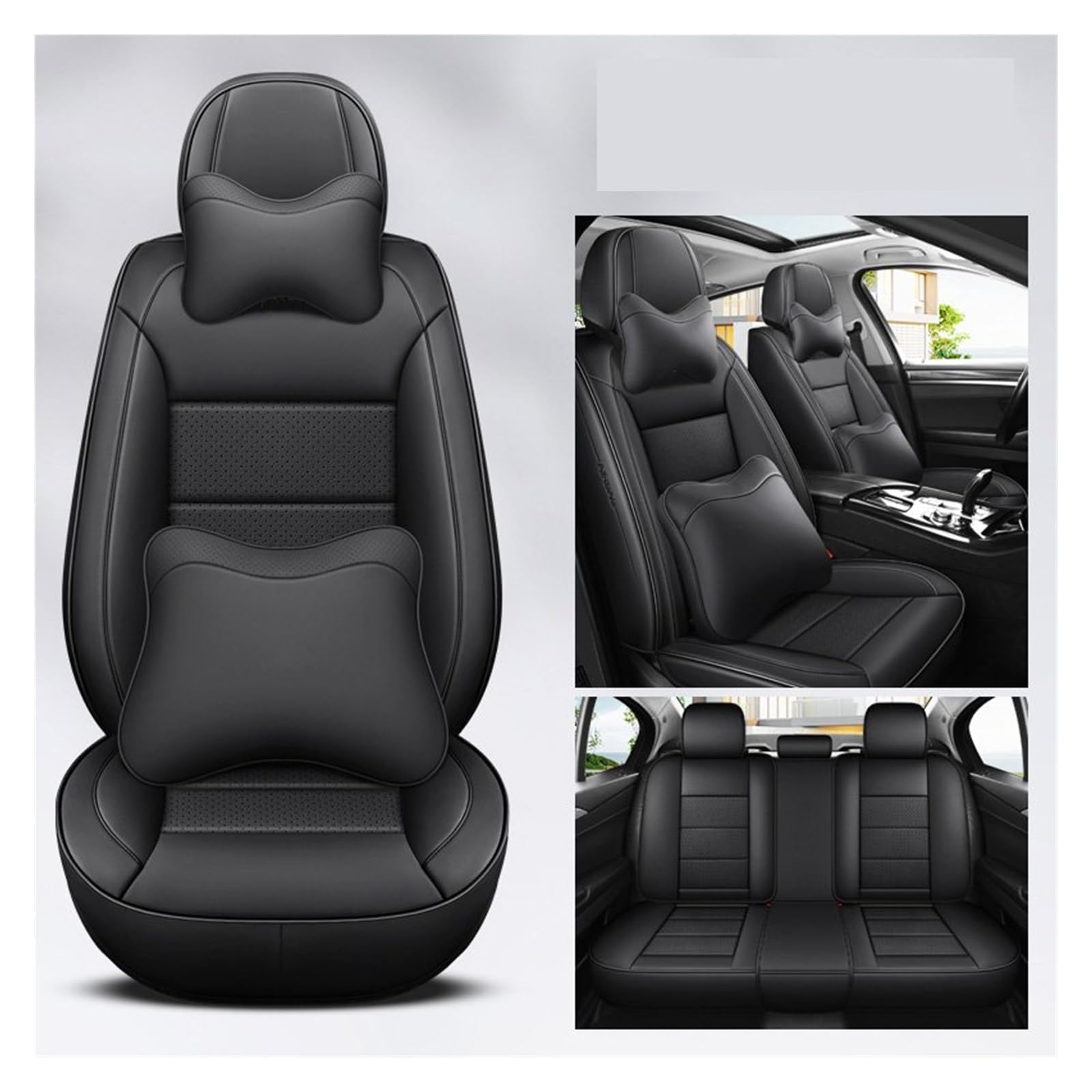 VBVGMZAS Auto Sitzbezüge Leder Universal Autositzbezüge Komplettset Für Mazda 6 Zubehör Sitzbezüge Auto(7 PCS 1) von VBVGMZAS