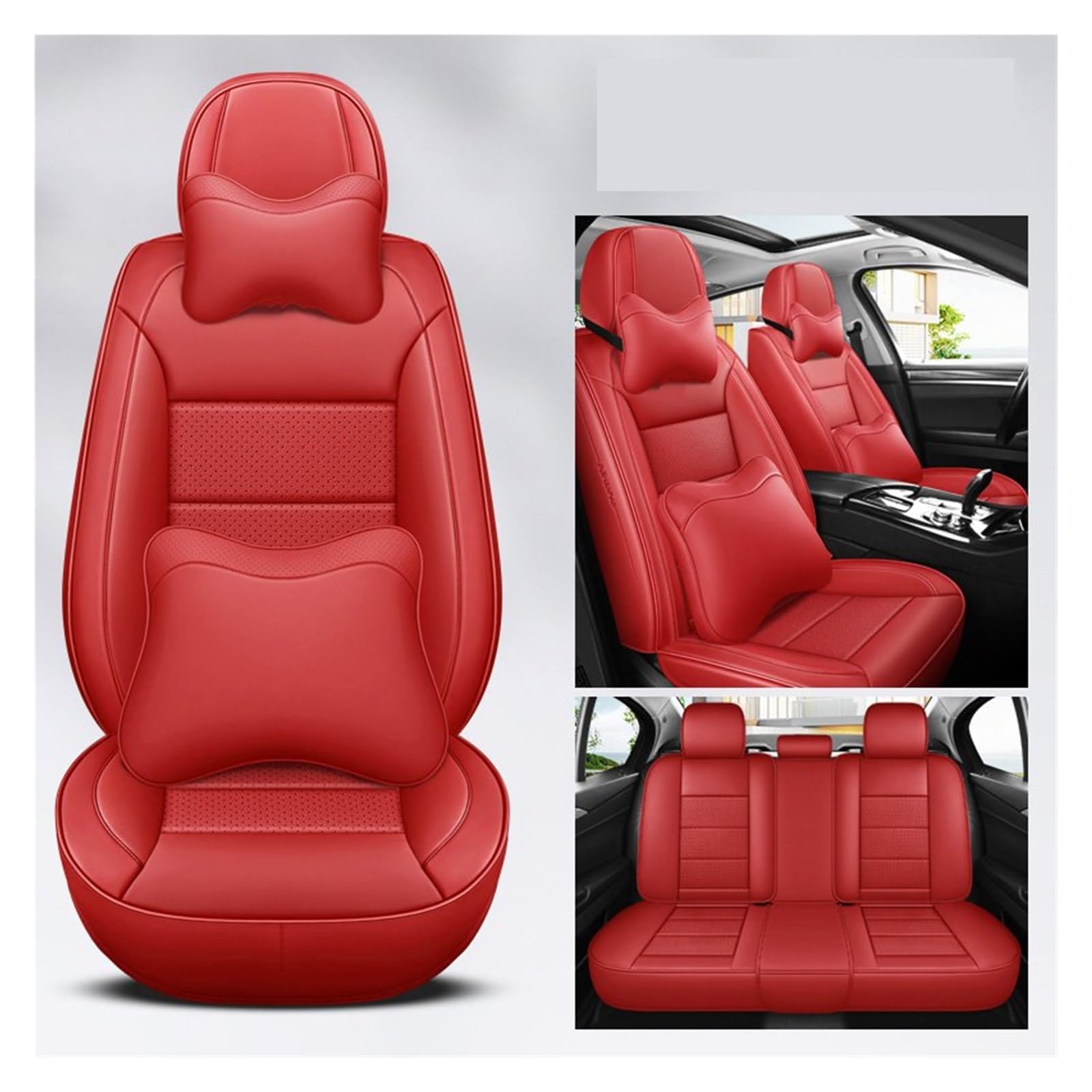 VBVGMZAS Auto Sitzbezüge Leder Universal Autositzbezüge Komplettset für VW für Passat B6 Zubehör Sitzbezüge Auto(7 PCS 8) von VBVGMZAS