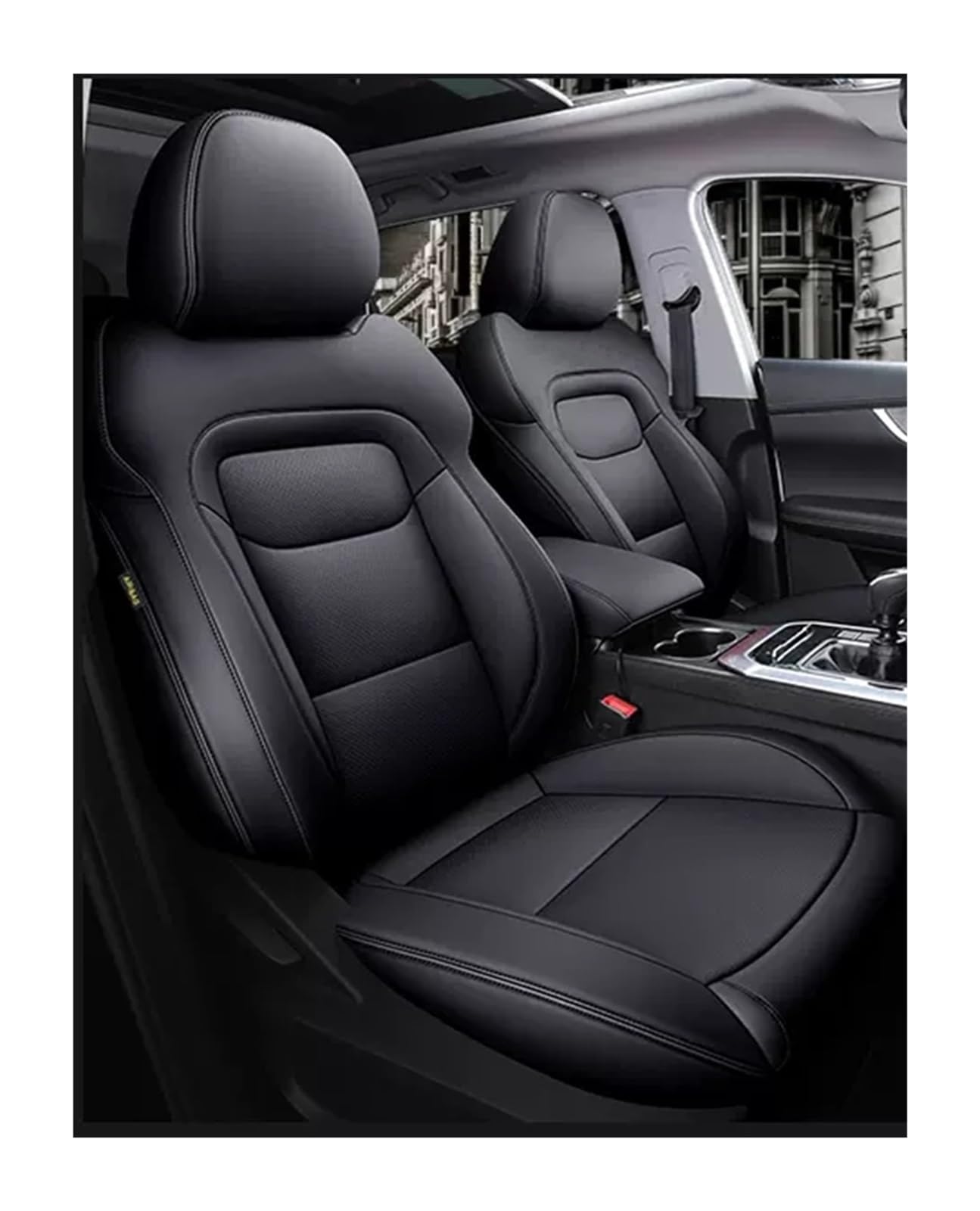 VBVGMZAS Auto Sitzbezüge Passgenauer Autositzbezug Für Volvo Für XC60 Für XC90 Für S60 Für S90 Vollumrandung aus strapazierfähigem Leder Sitzbezüge Auto(Black) von VBVGMZAS