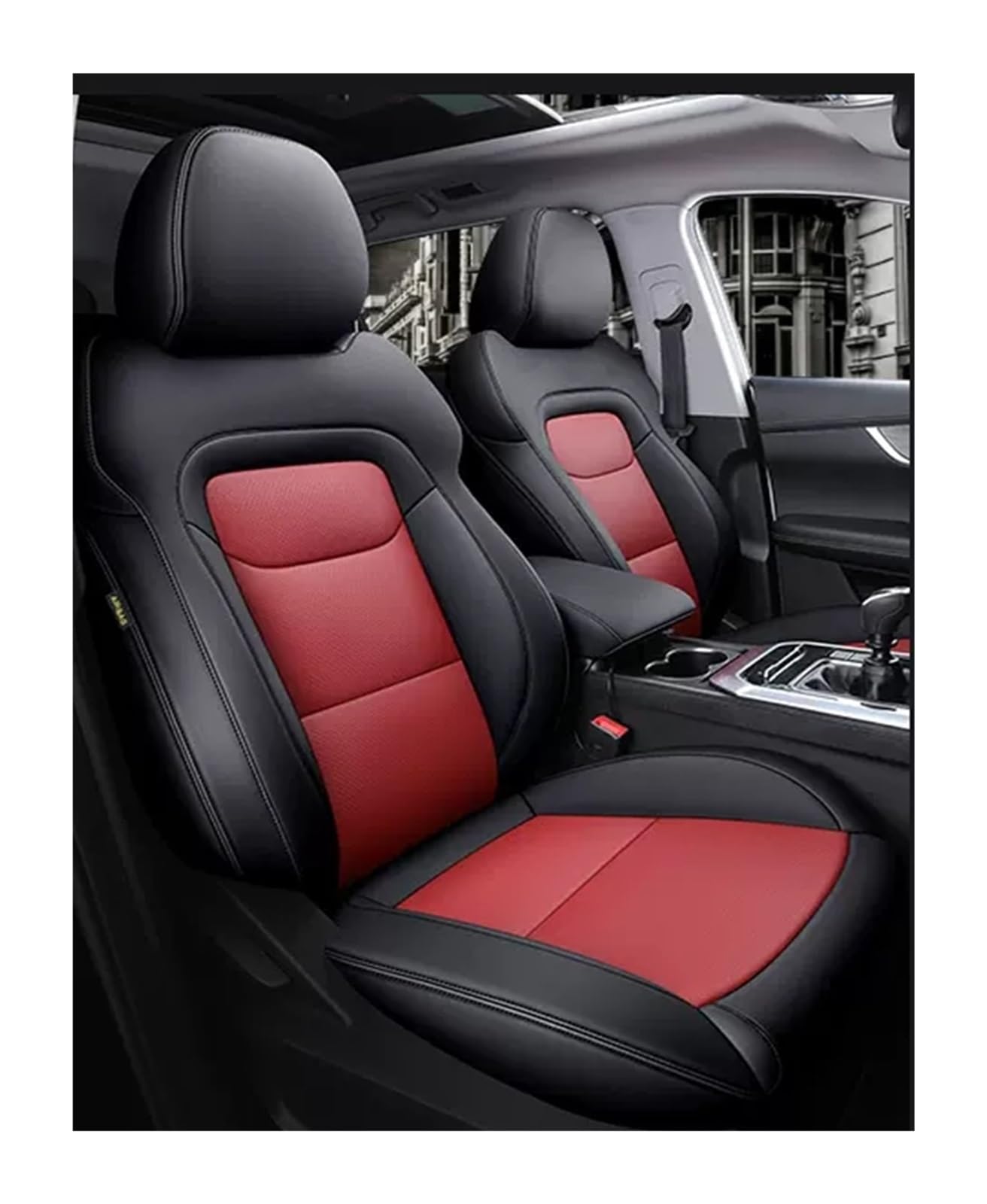 VBVGMZAS Auto Sitzbezüge Passgenauer Autositzbezug Für Volvo Für XC60 Für XC90 Für S60 Für S90 Vollumrandung aus strapazierfähigem Leder Sitzbezüge Auto(Black Burgundy) von VBVGMZAS