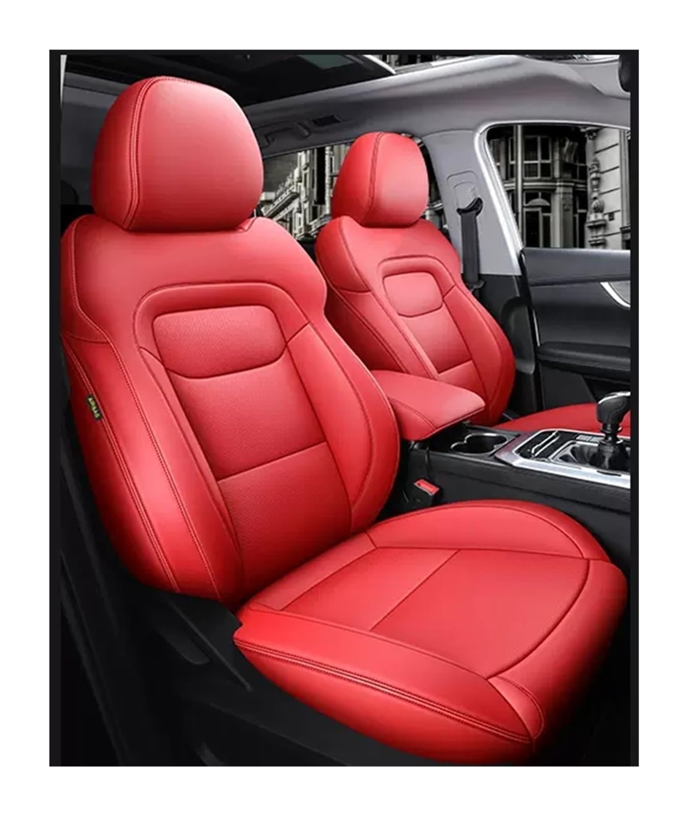 VBVGMZAS Auto Sitzbezüge Passgenauer Autositzbezug Für Volvo Für XC60 Für XC90 Für S60 Für S90 Vollumrandung aus strapazierfähigem Leder Sitzbezüge Auto(Red) von VBVGMZAS