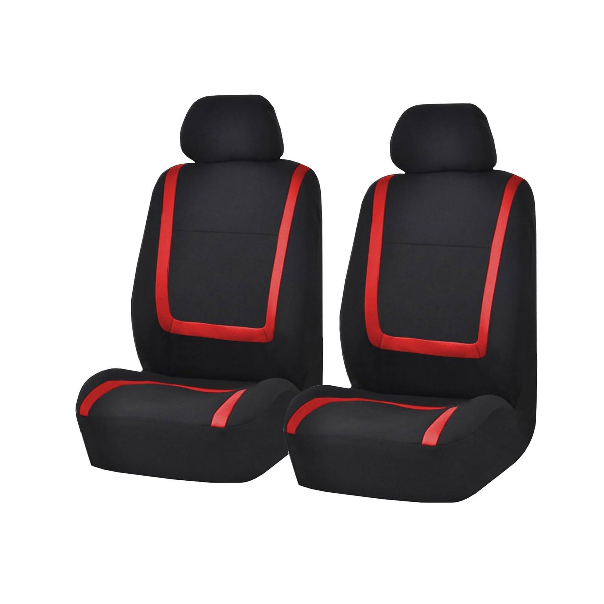 VBVGMZAS Auto Sitzbezüge Stoff-Autositzbezüge für Hyundai für Elantra für Santa Fe für Kona I40 Getz für Palisade für Terracan Autokissen Sitzbezüge Auto(2Seats-Red) von VBVGMZAS
