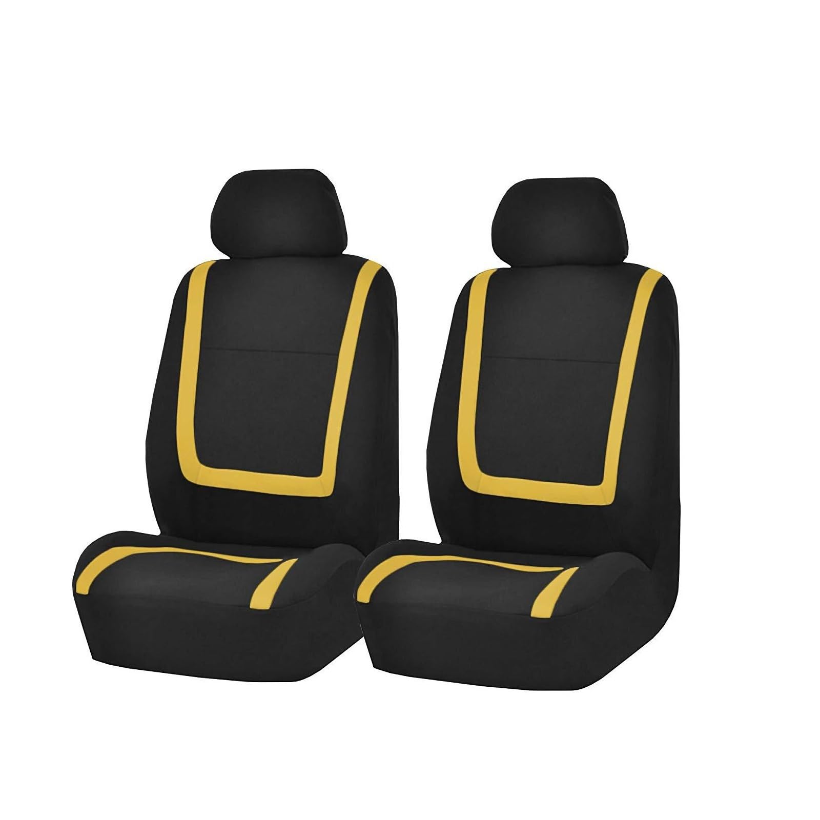 VBVGMZAS Auto Sitzbezüge Stoff-Autositzbezüge für Hyundai für Elantra für Santa Fe für Kona I40 Getz für Palisade für Terracan Autokissen Sitzbezüge Auto(2Seats-Yellow) von VBVGMZAS