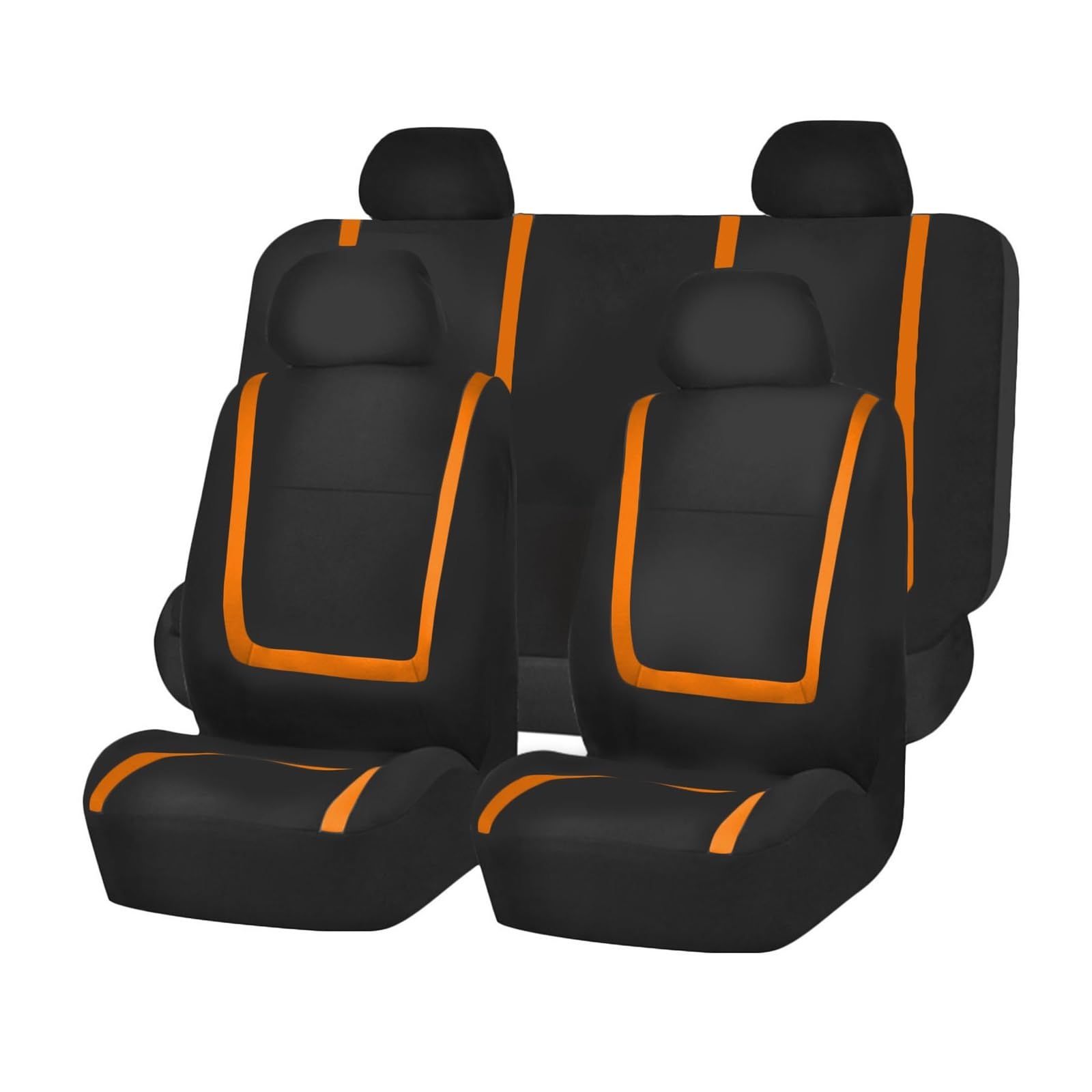 VBVGMZAS Auto Sitzbezüge Stoff Autositzbezüge für Nissan für Qashqai X für Trail 350z für Altima für Juke für Lannia Nv200 für Pathfinder Sitzbezüge Auto(5Seats-Orange) von VBVGMZAS