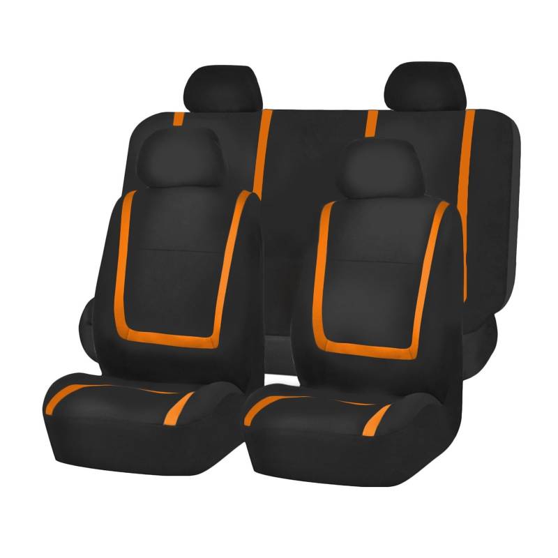 VBVGMZAS Auto Sitzbezüge Stoff Autositzbezüge für Nissan für Qashqai X für Trail 350z für Altima für Juke für Lannia Nv200 für Pathfinder Sitzbezüge Auto(5Seats-Orange) von VBVGMZAS